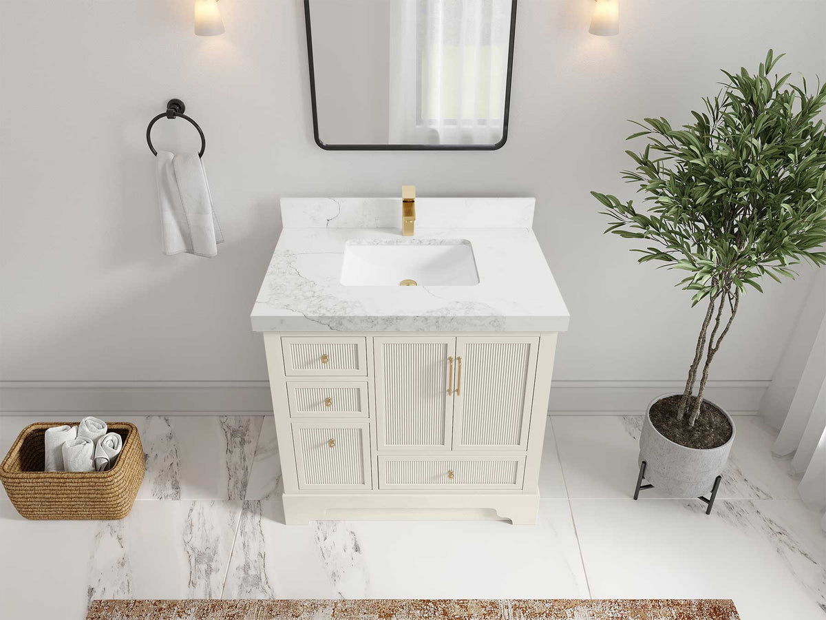 Alys 36 in. W x 22 in. D Center Sink Vanity for Modern Bathrooms - Willow Bath and Vanity