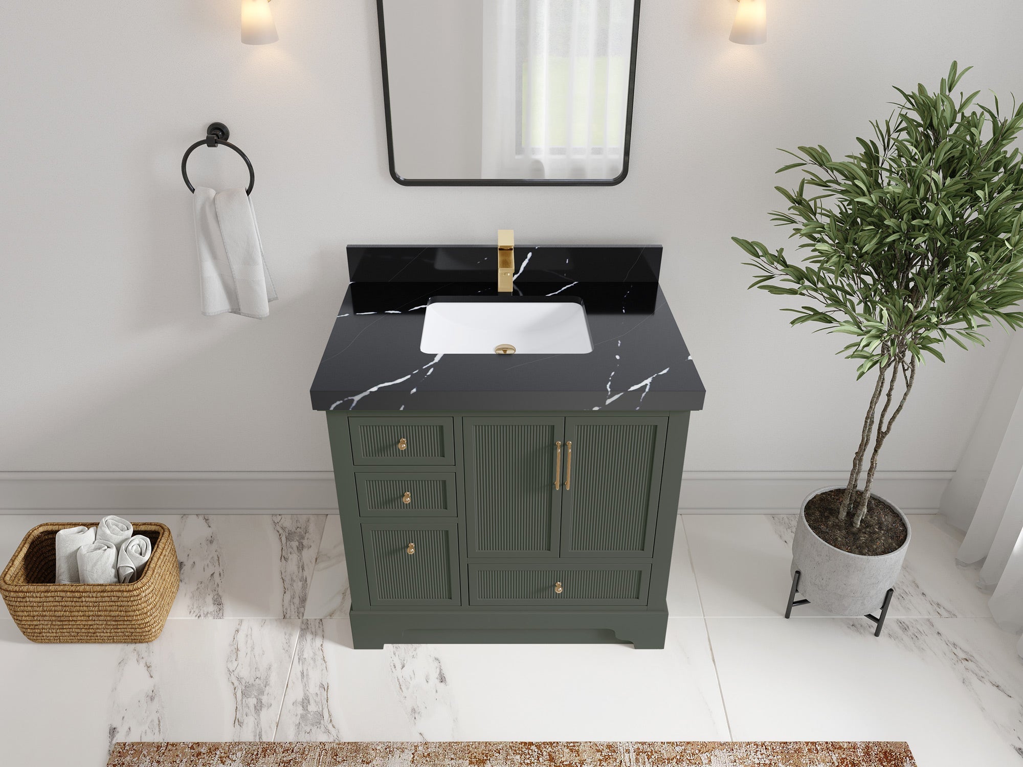 Alys 36 in. W x 22 in. D Center Sink Vanity for Modern Bathrooms - Willow Bath and Vanity