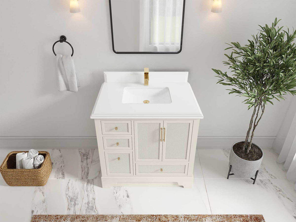 Alys 36 in. W x 22 in. D Center Sink Vanity for Modern Bathrooms - Willow Bath and Vanity