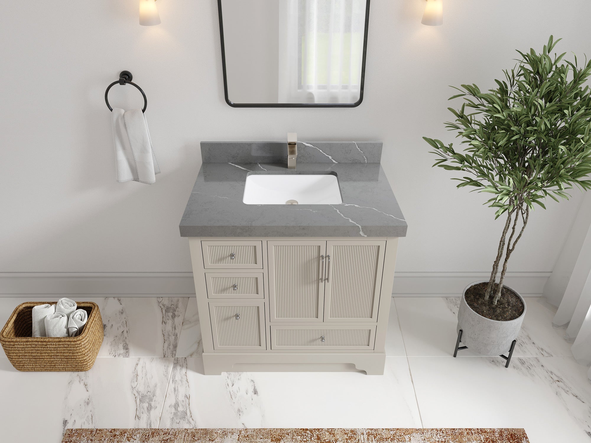 Alys 36 in. W x 22 in. D Center Sink Vanity for Modern Bathrooms - Willow Bath and Vanity