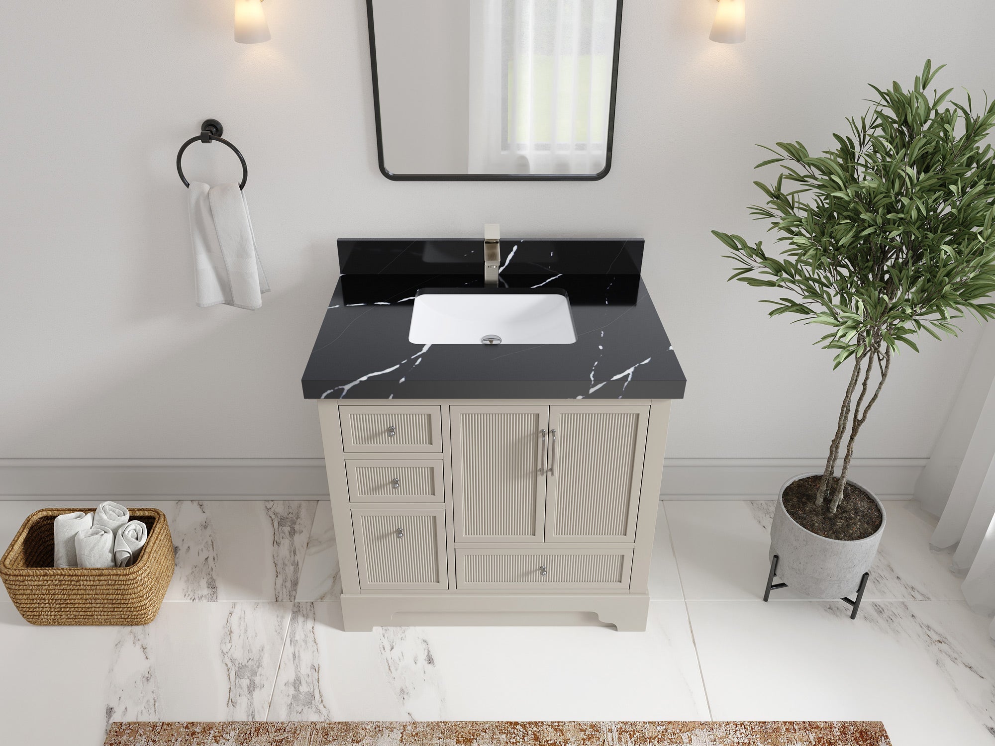 Alys 36 in. W x 22 in. D Center Sink Vanity for Modern Bathrooms - Willow Bath and Vanity