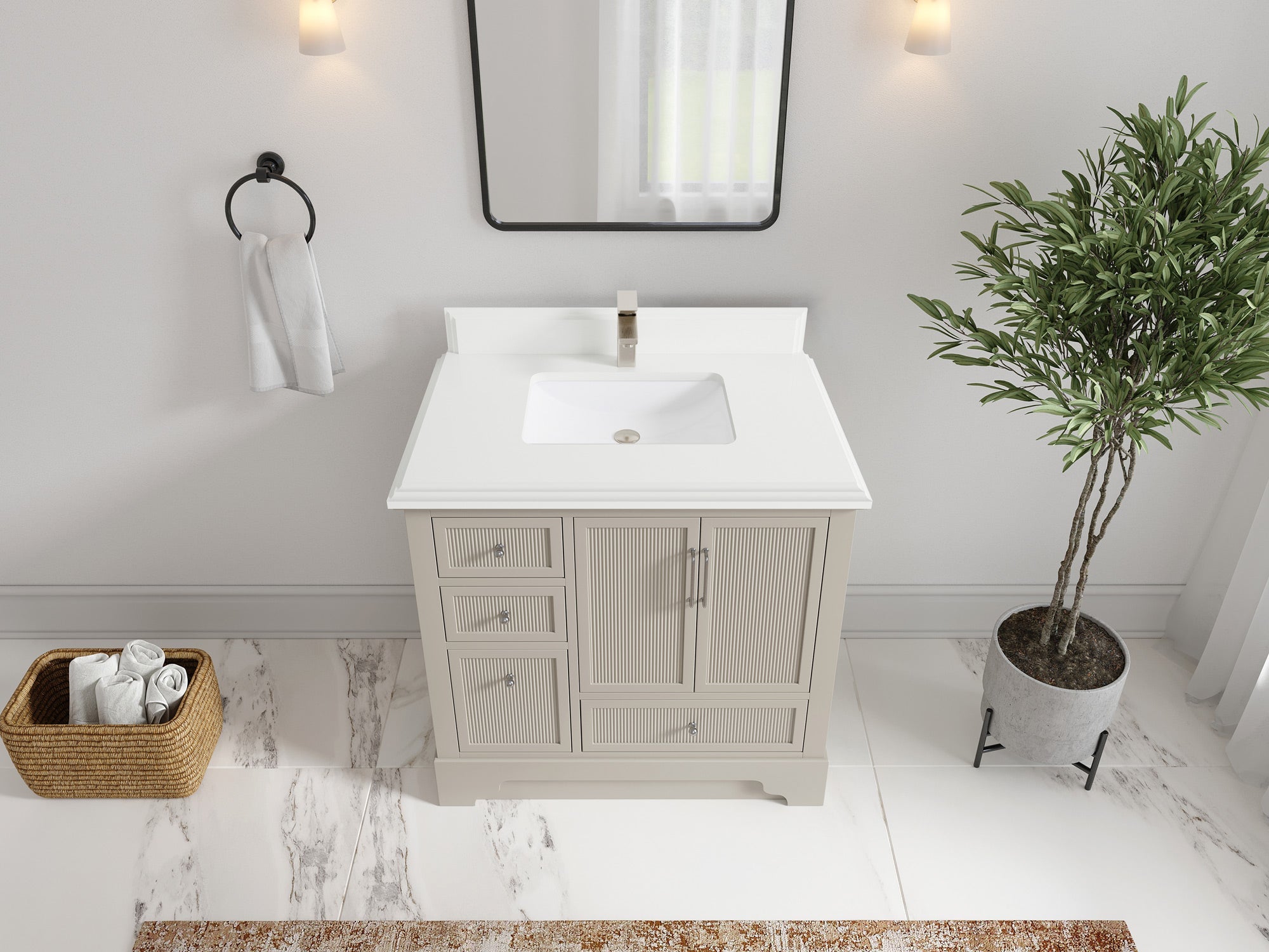 Alys 36 in. W x 22 in. D Center Sink Vanity for Modern Bathrooms - Willow Bath and Vanity