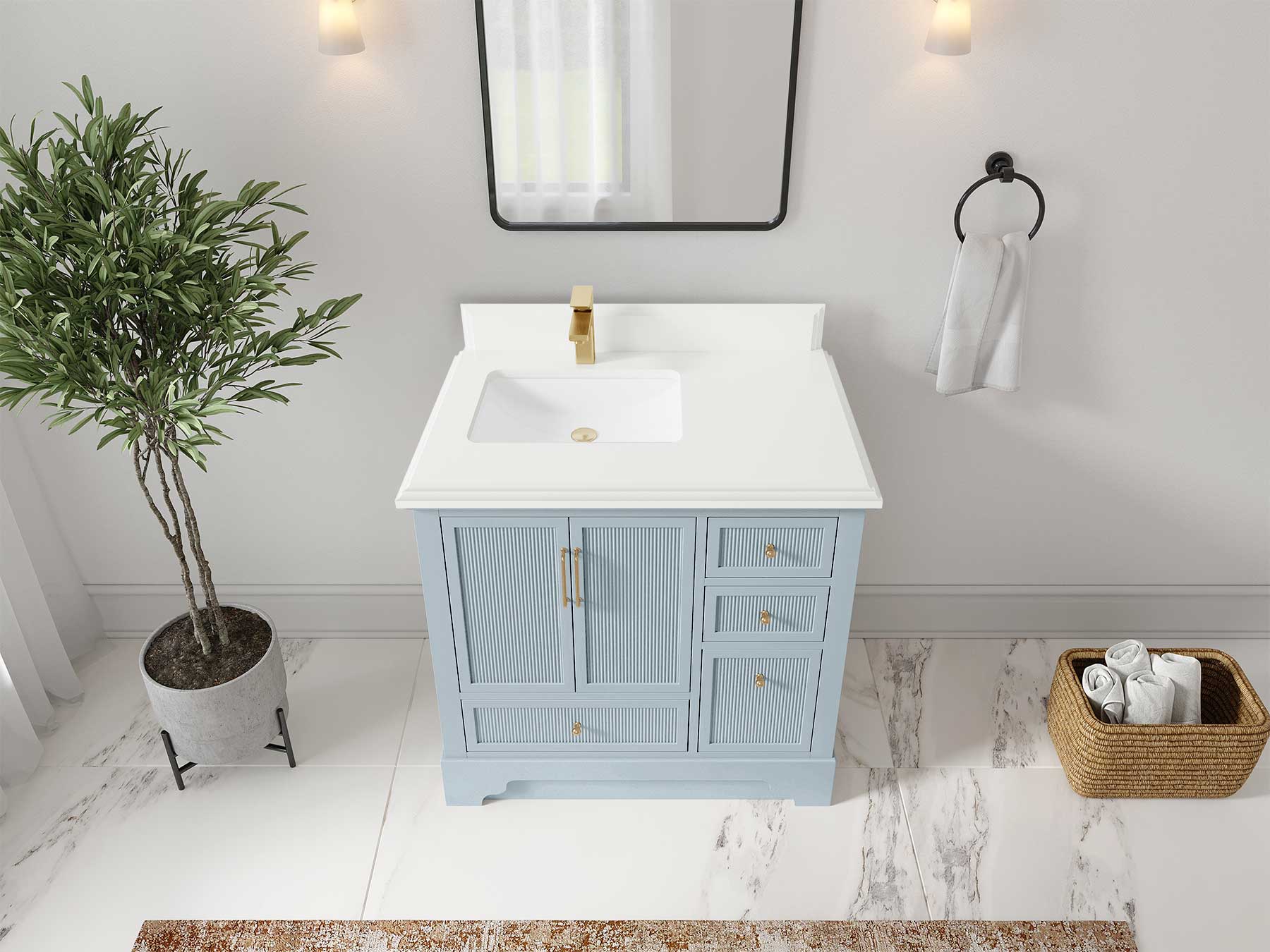 Alys 36 in. W x 22 in. D Left Offset Sink Bathroom Vanity - Willow Bath and Vanity