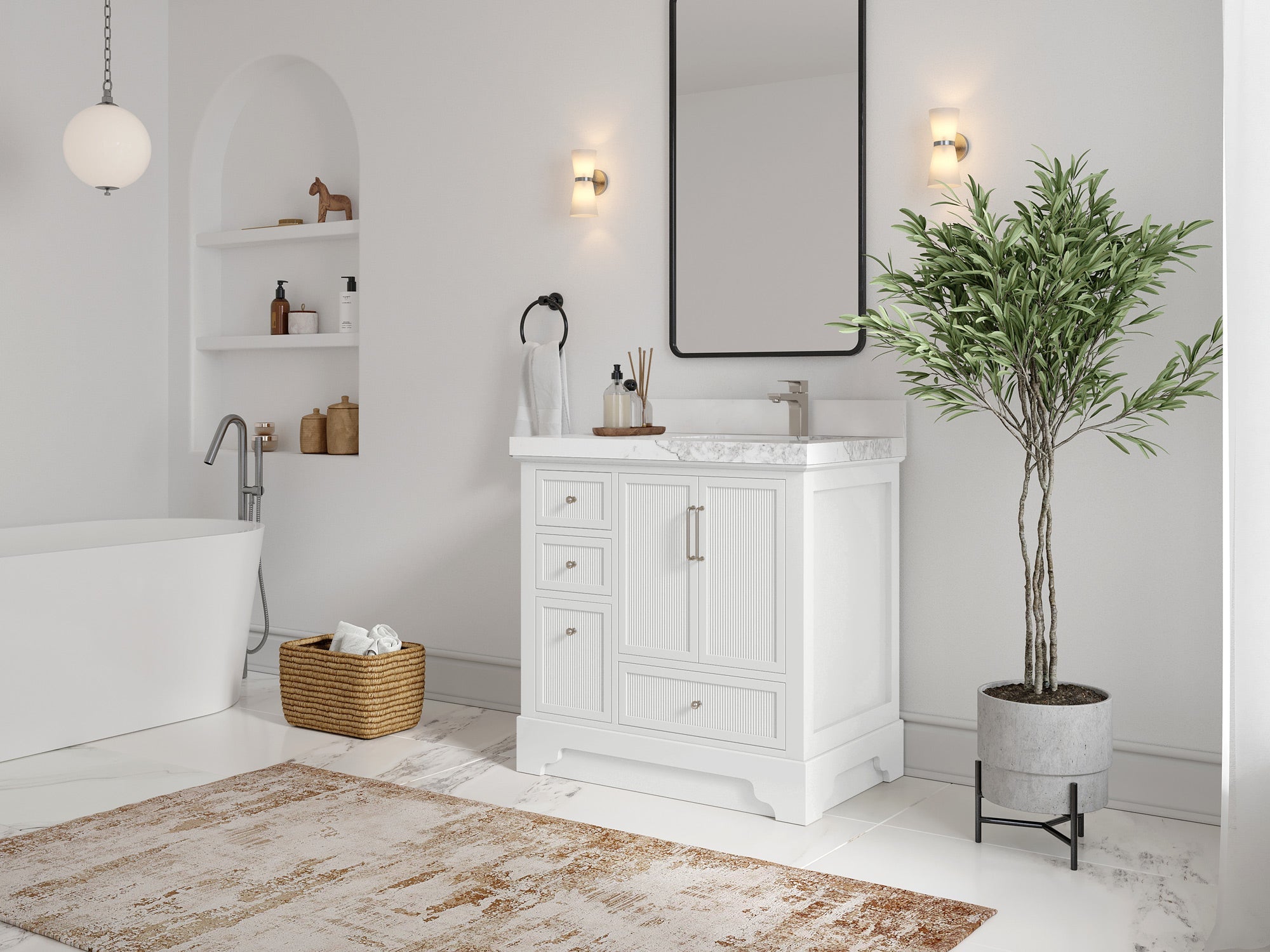 Alys 36 in. W x 22 in. D Right Offset Sink Bathroom Vanity - Willow Bath and Vanity