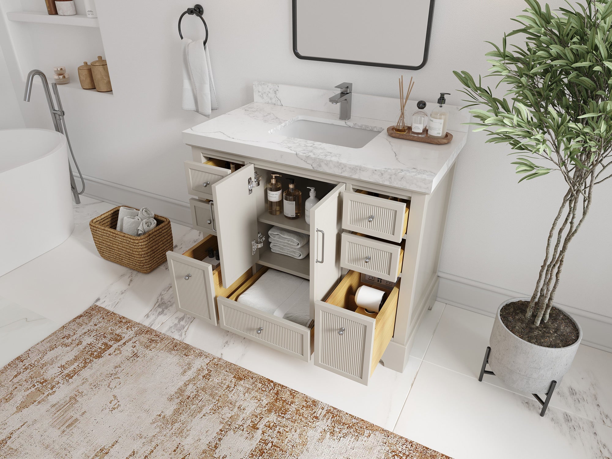 Alys 42 in. W x 22 in. D Single Sink Bathroom Vanity - Willow Bath and Vanity