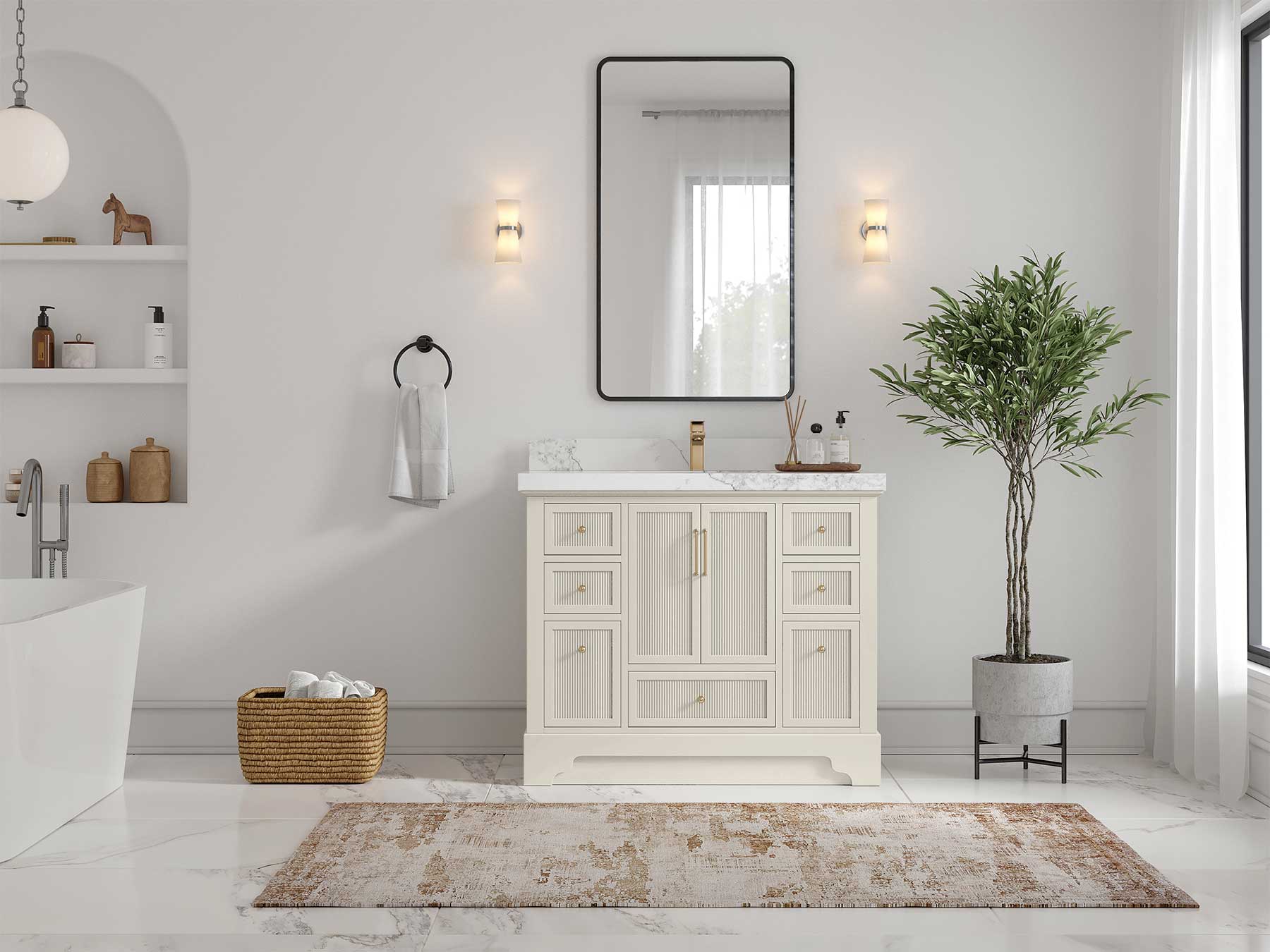 Alys 42 in. W x 22 in. D Single Sink Bathroom Vanity - Willow Bath and Vanity