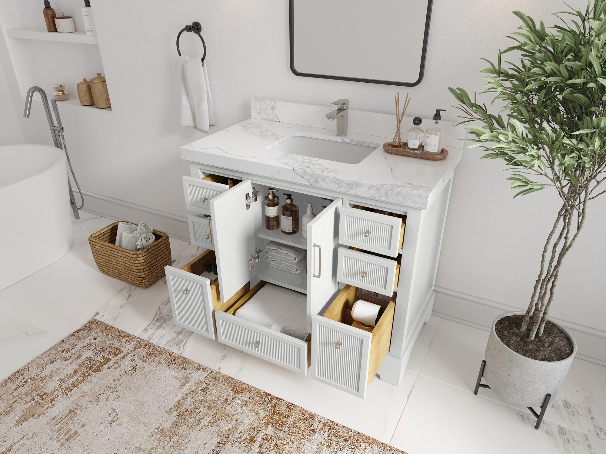 Alys 42 in. W x 22 in. D Single Sink Bathroom Vanity - Willow Bath and Vanity
