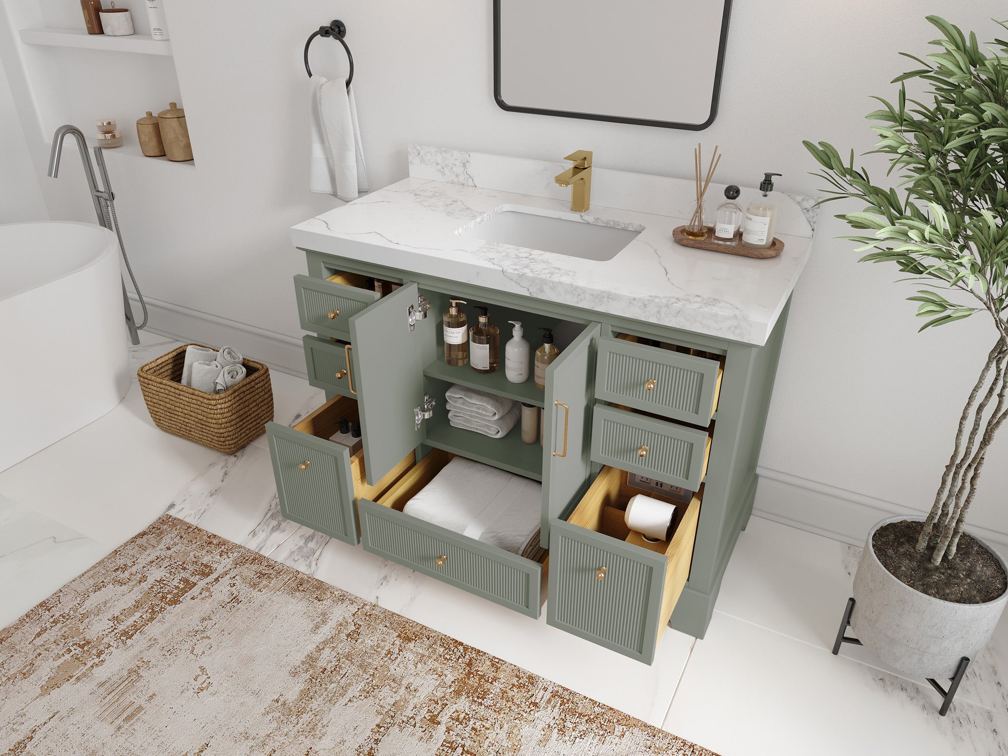 Alys 48 in. W x 22 in. D Single Sink Bathroom Vanity - Willow Bath and Vanity