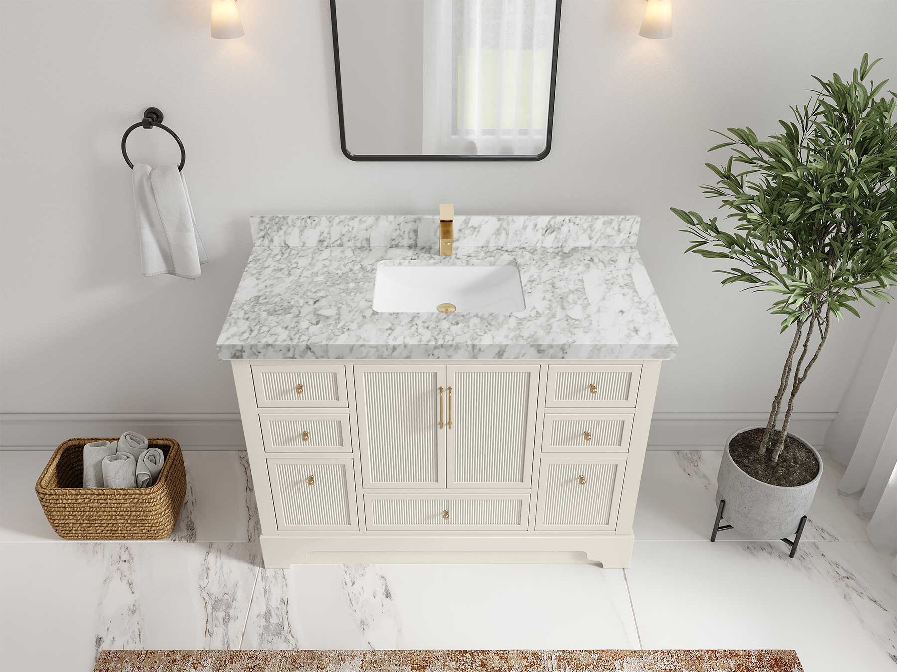 Alys 48 in. W x 22 in. D Single Sink Bathroom Vanity - Willow Bath and Vanity
