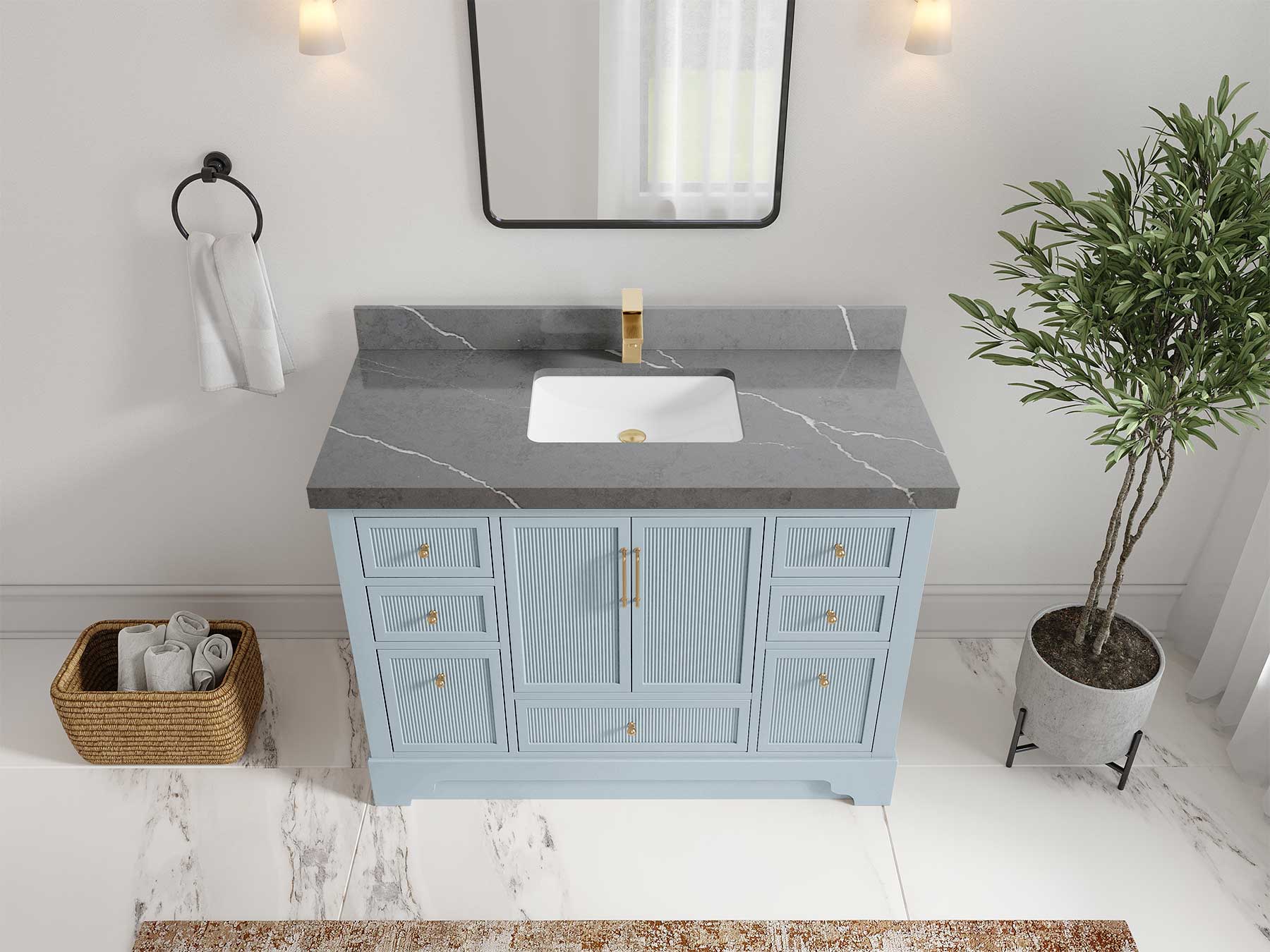 Alys 48 in. W x 22 in. D Single Sink Bathroom Vanity - Willow Bath and Vanity