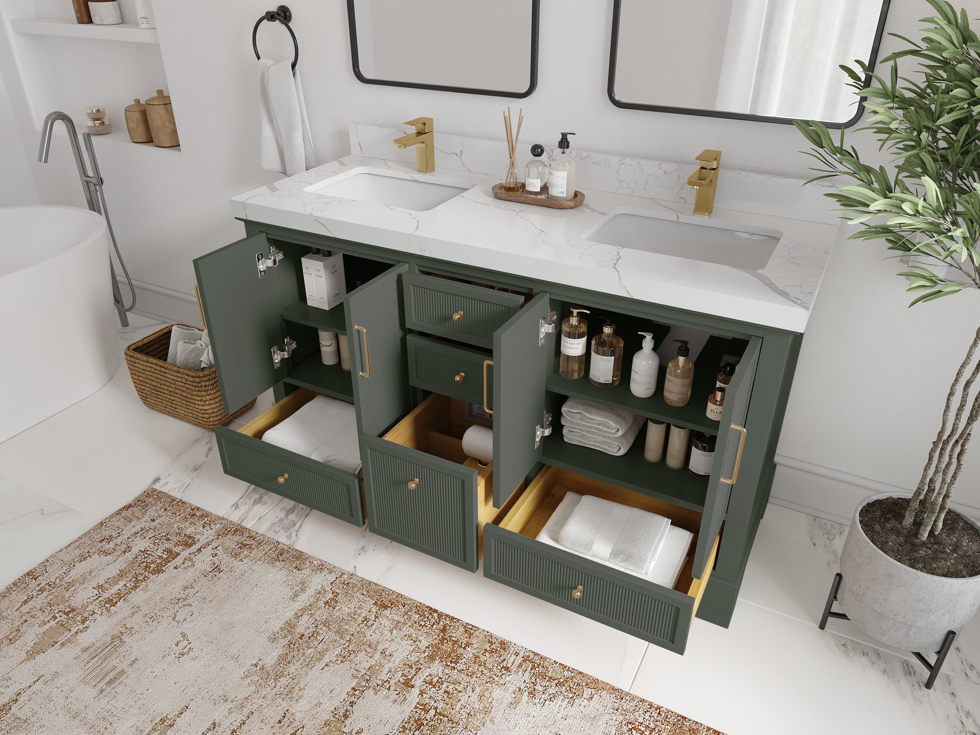 Alys 60 in. W x 22 in. D Double Sink Bathroom Vanity - Willow Bath and Vanity