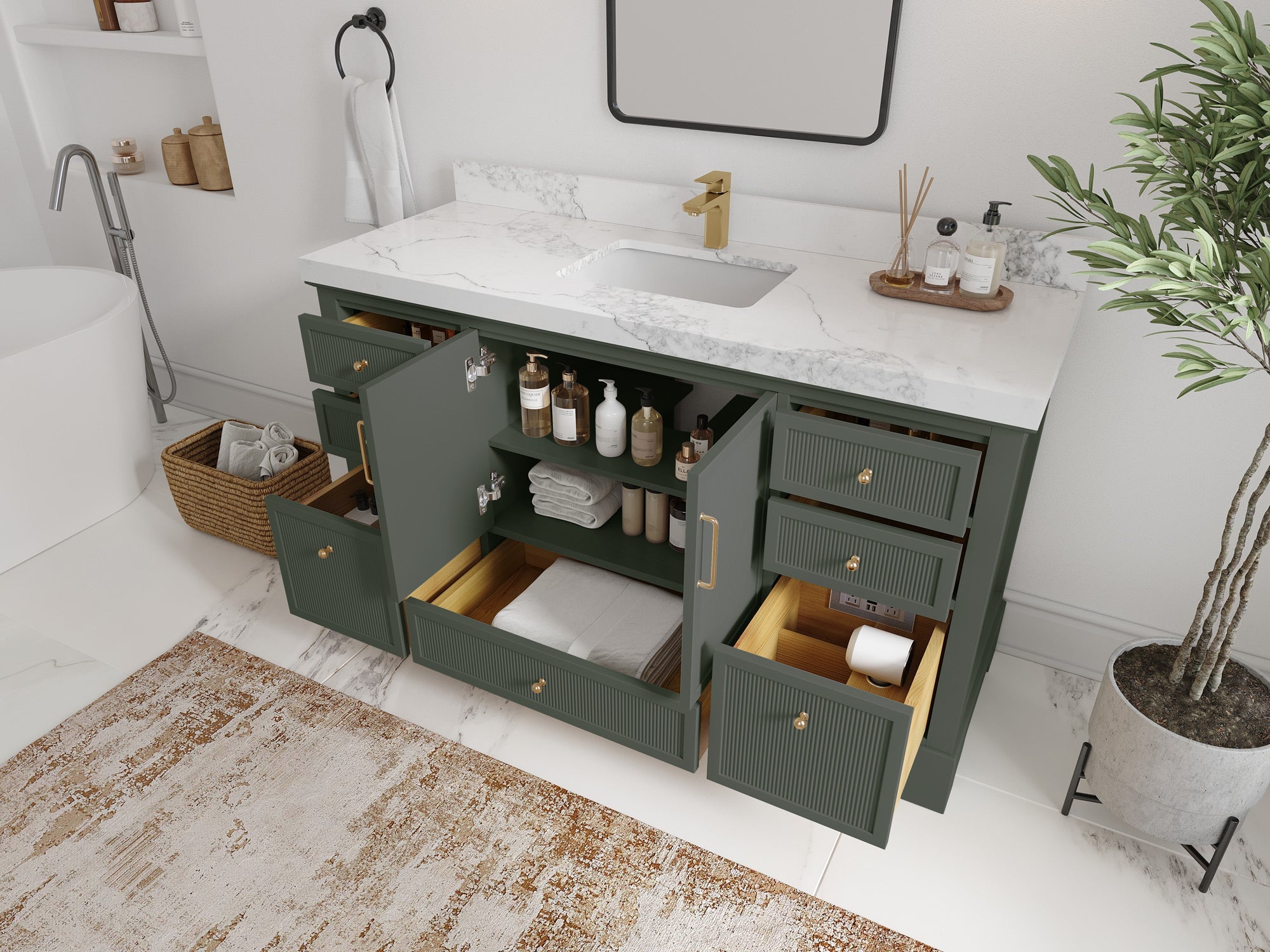 Alys 60 in. W x 22 in. D Single Sink Bathroom Vanity - Willow Bath and Vanity