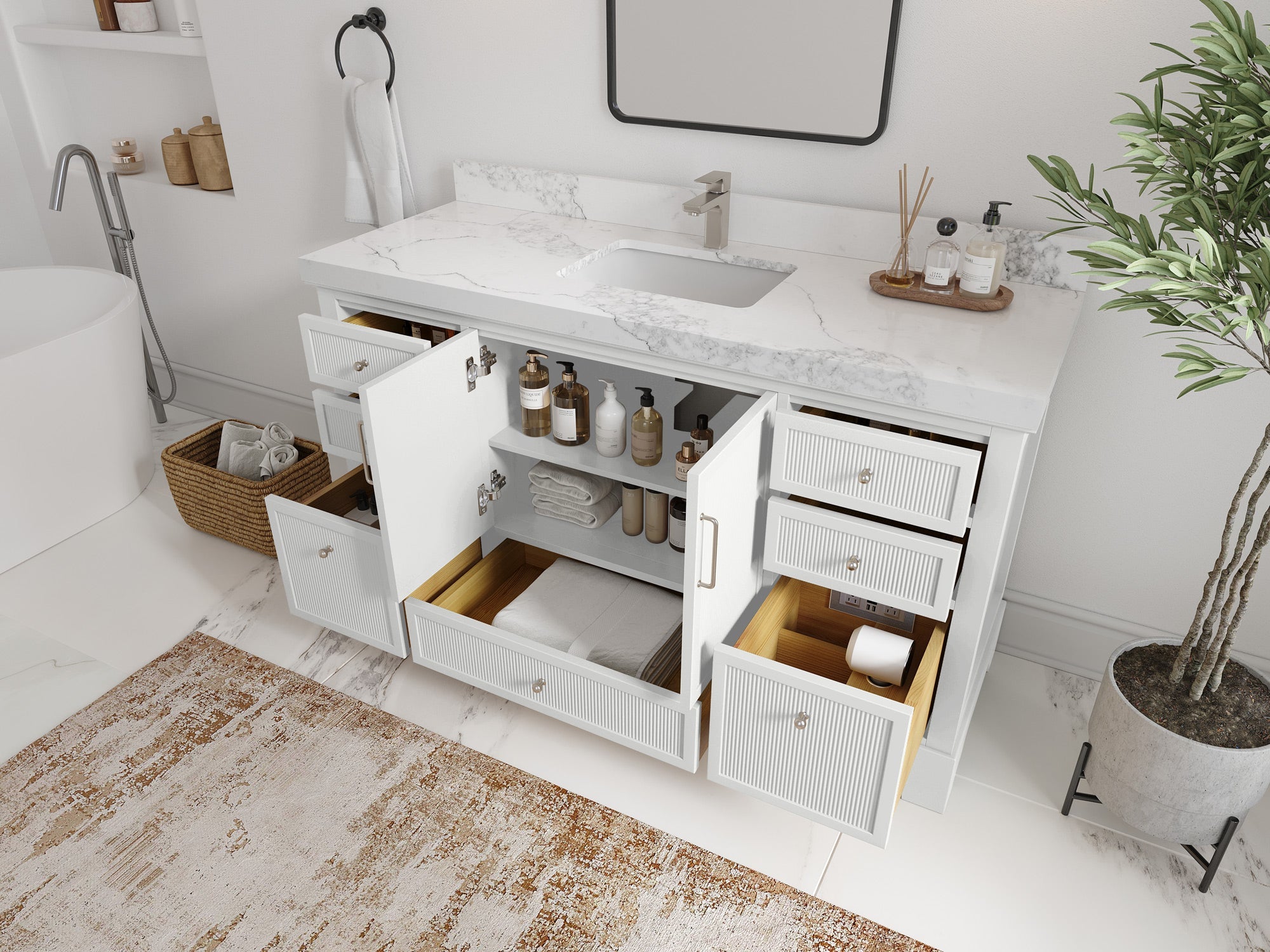 Alys 60 in. W x 22 in. D Single Sink Bathroom Vanity - Willow Bath and Vanity