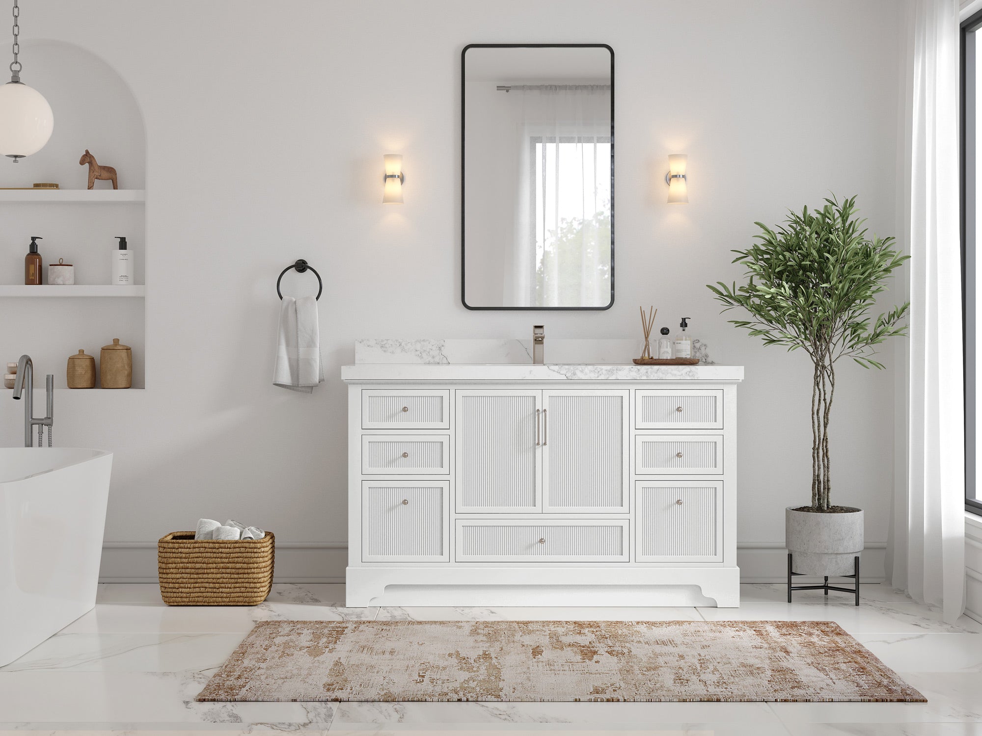 Alys 60 in. W x 22 in. D Single Sink Bathroom Vanity - Willow Bath and Vanity