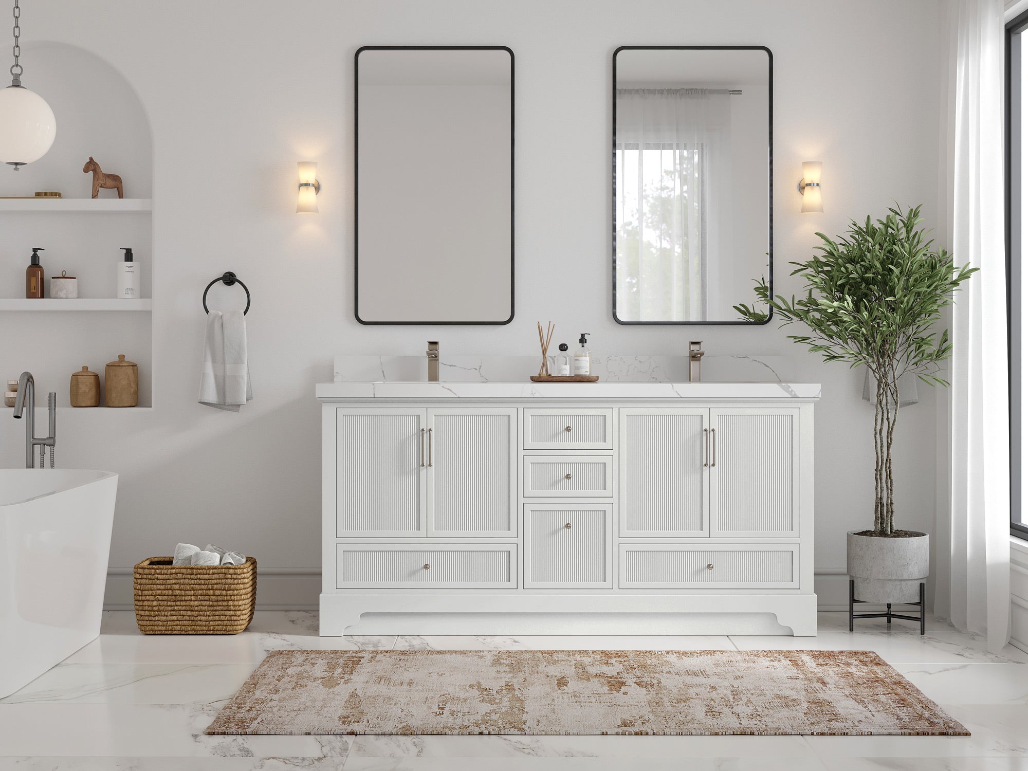 Alys 72 in. W x 22 in. D Double Sink Bathroom Vanity - Willow Bath and Vanity