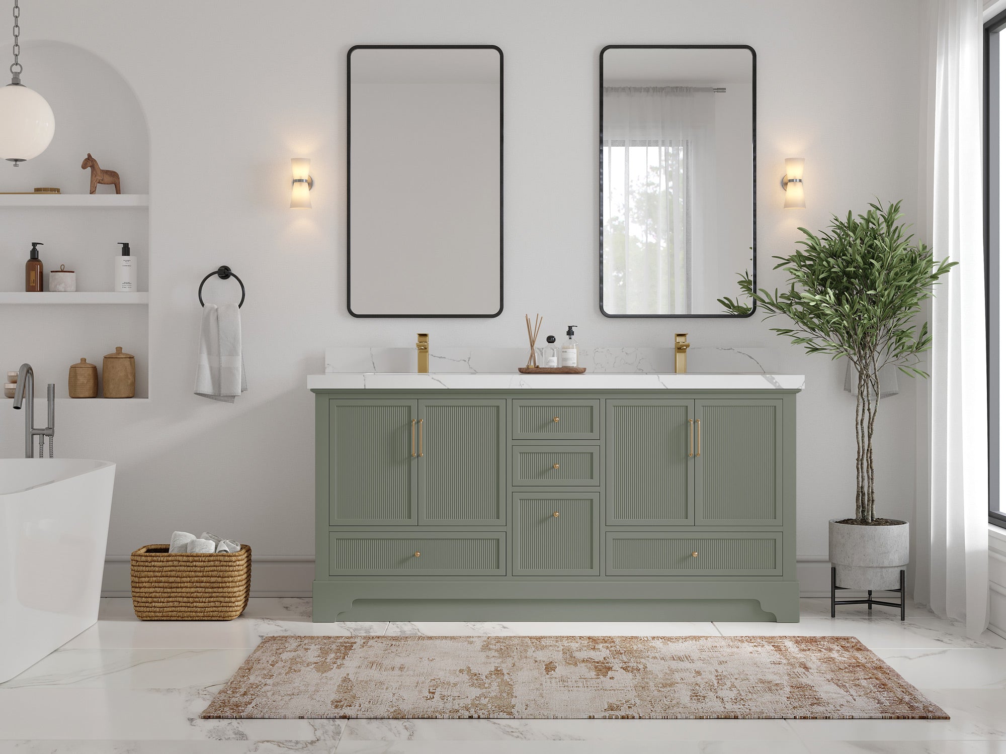 Alys 72 in. W x 22 in. D Double Sink Bathroom Vanity - Willow Bath and Vanity