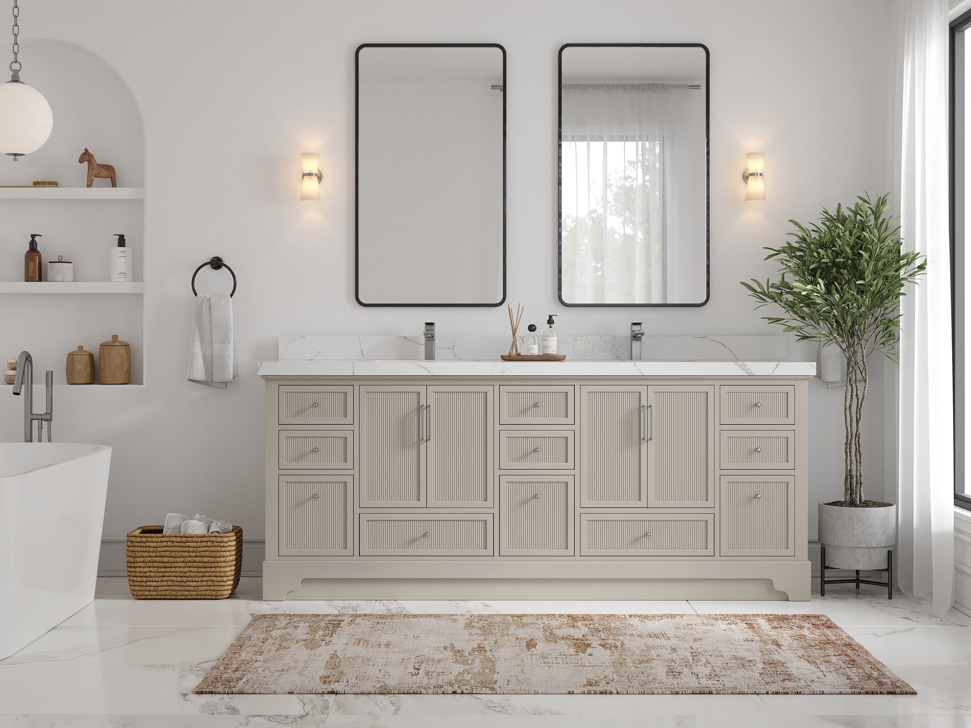 Alys 84 in. W x 22 in. D Double Sink Bathroom Vanity - Willow Bath and Vanity