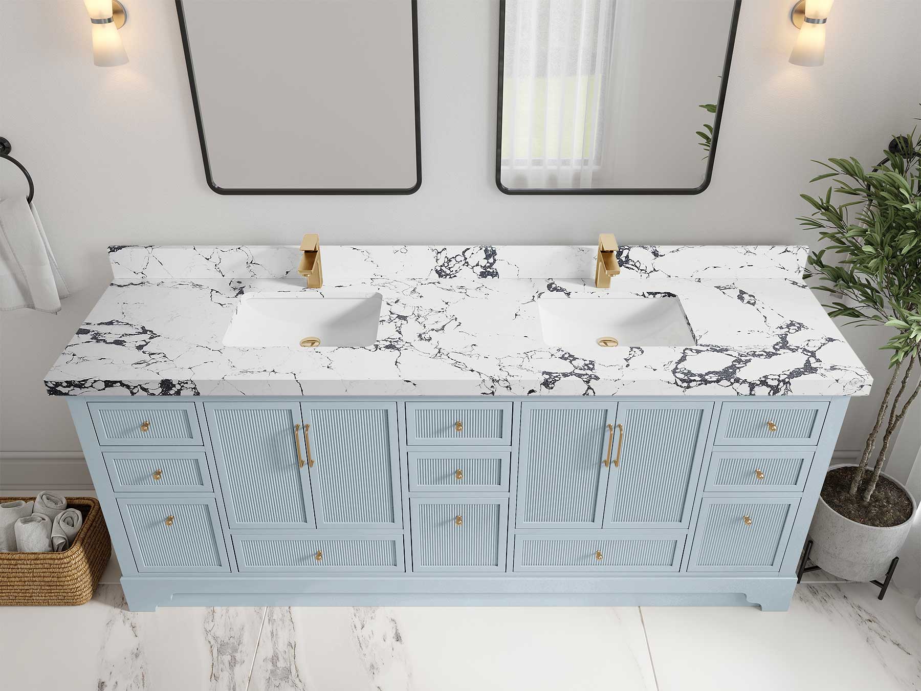 Alys 84 in. W x 22 in. D Double Sink Bathroom Vanity - Willow Bath and Vanity