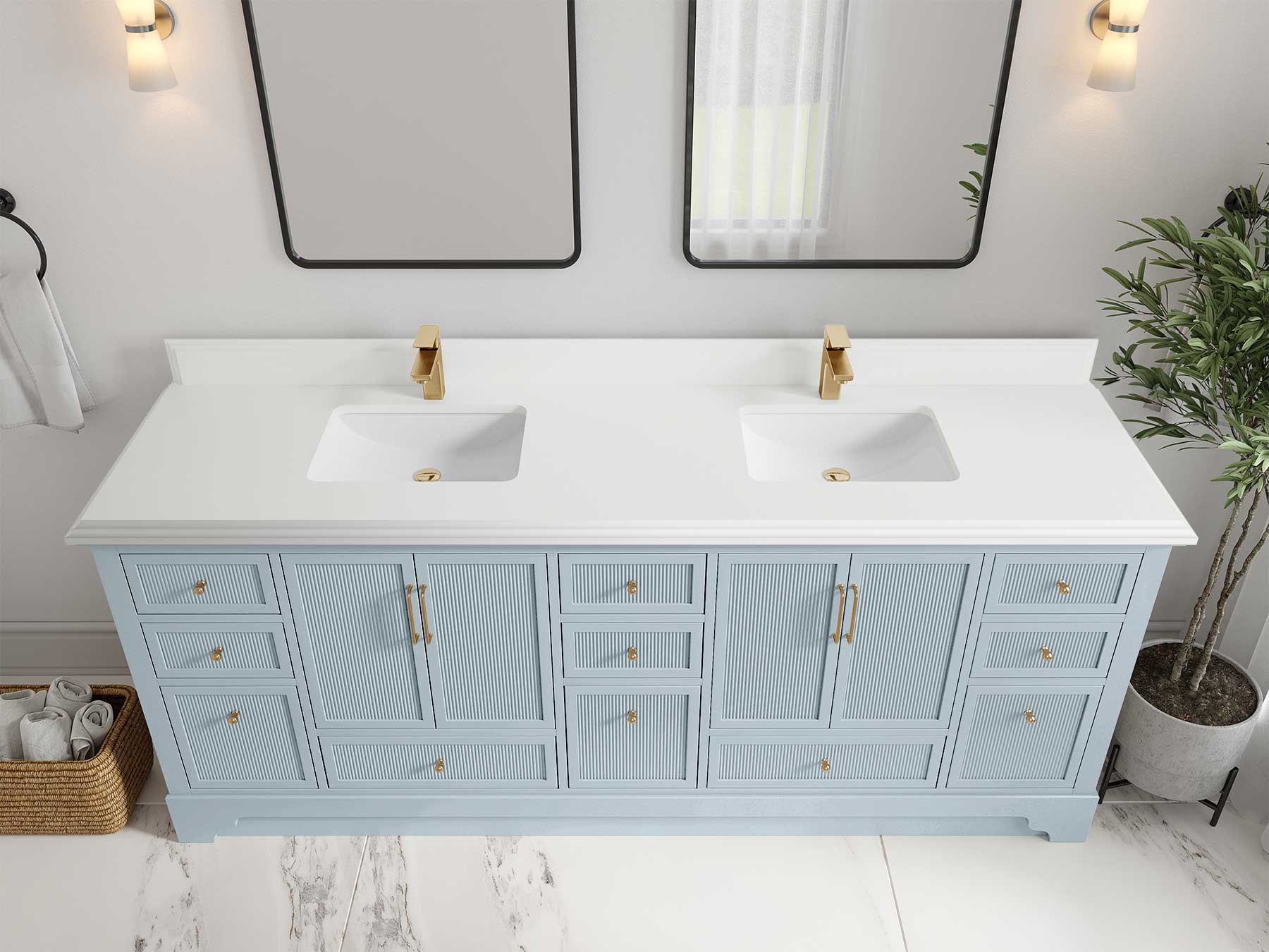 Alys 84 in. W x 22 in. D Double Sink Bathroom Vanity - Willow Bath and Vanity