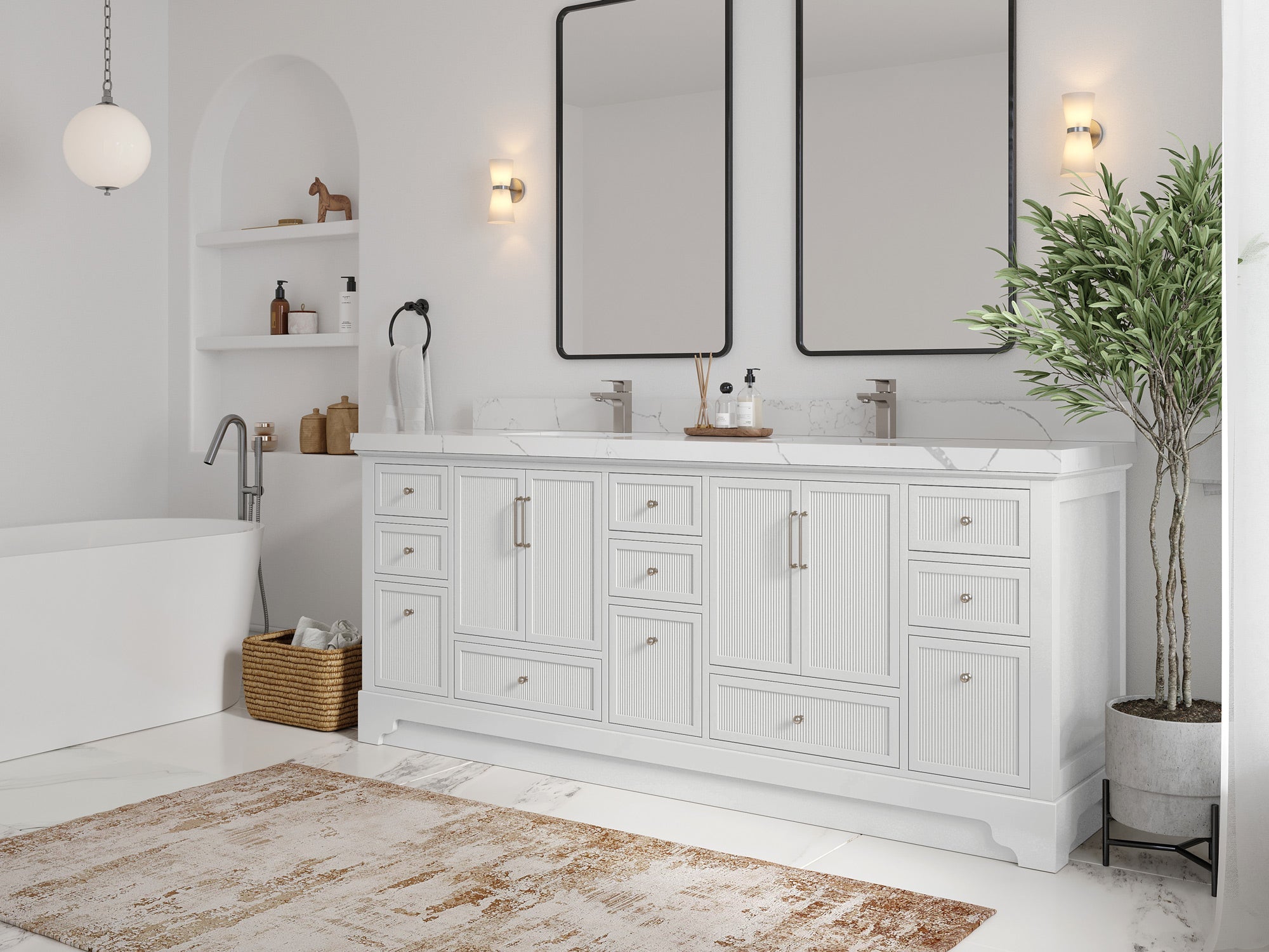 Alys 84 in. W x 22 in. D Double Sink Bathroom Vanity - Willow Bath and Vanity