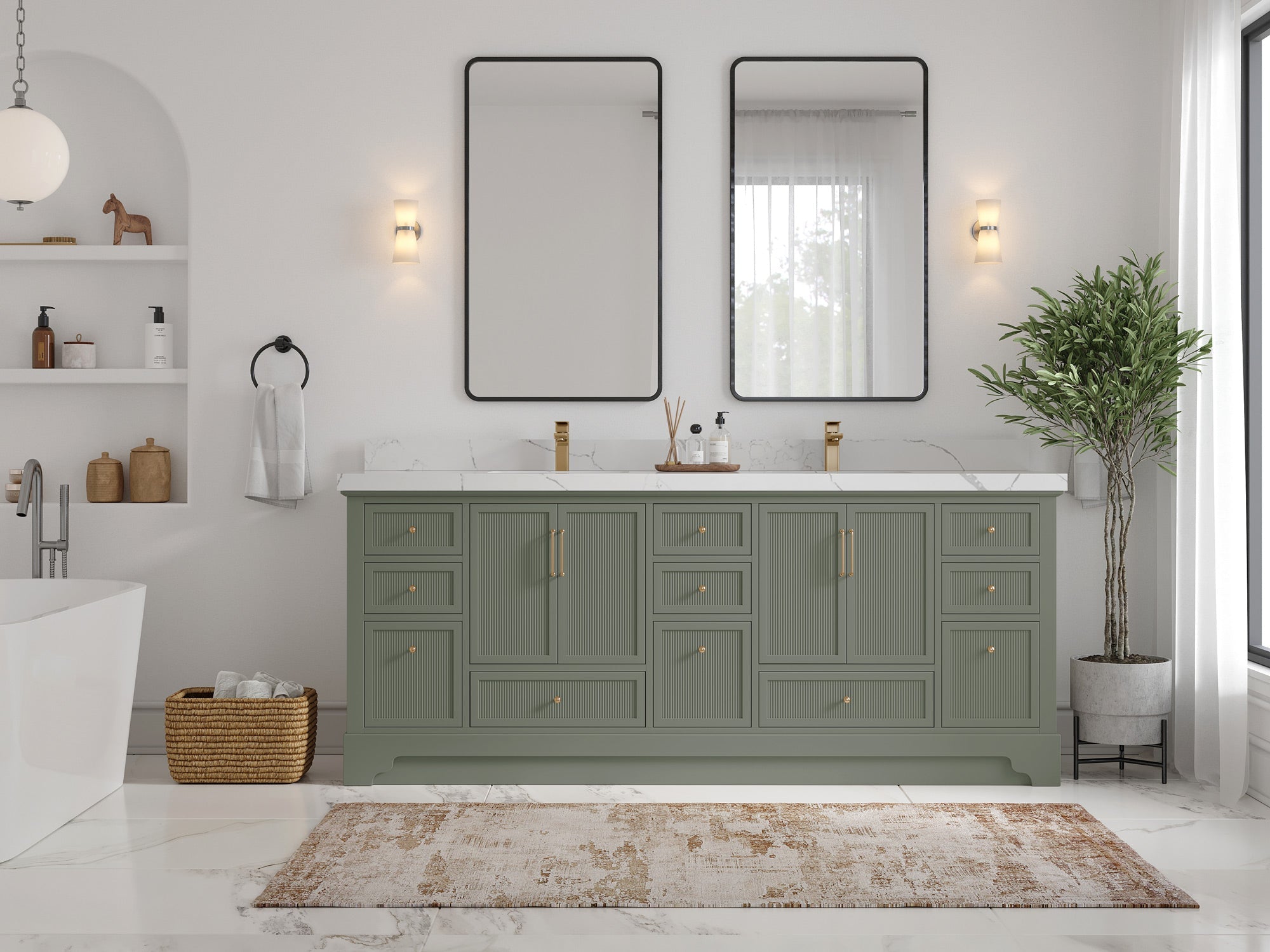 Alys 84 in. W x 22 in. D Double Sink Bathroom Vanity - Willow Bath and Vanity