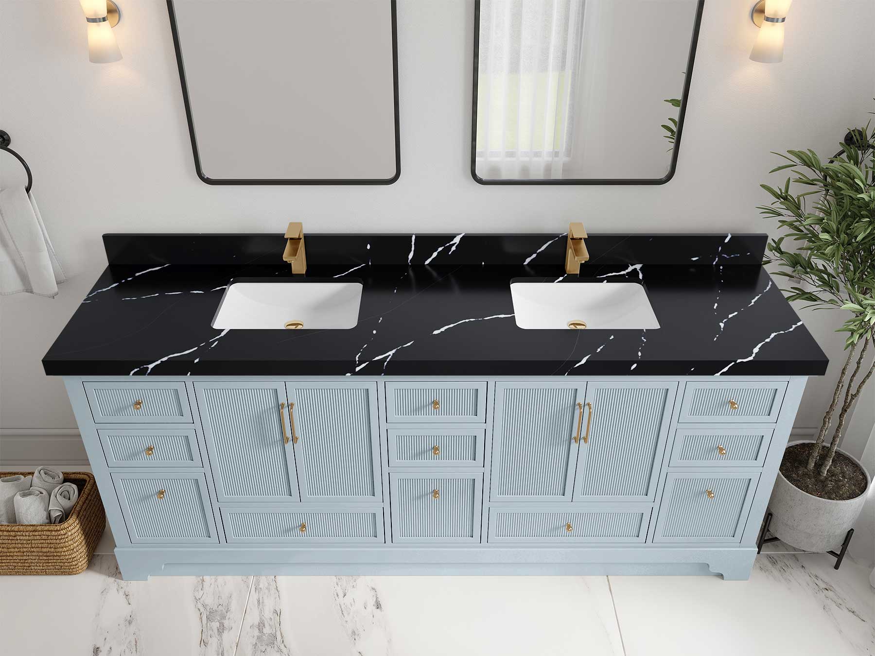 Alys 84 in. W x 22 in. D Double Sink Bathroom Vanity - Willow Bath and Vanity