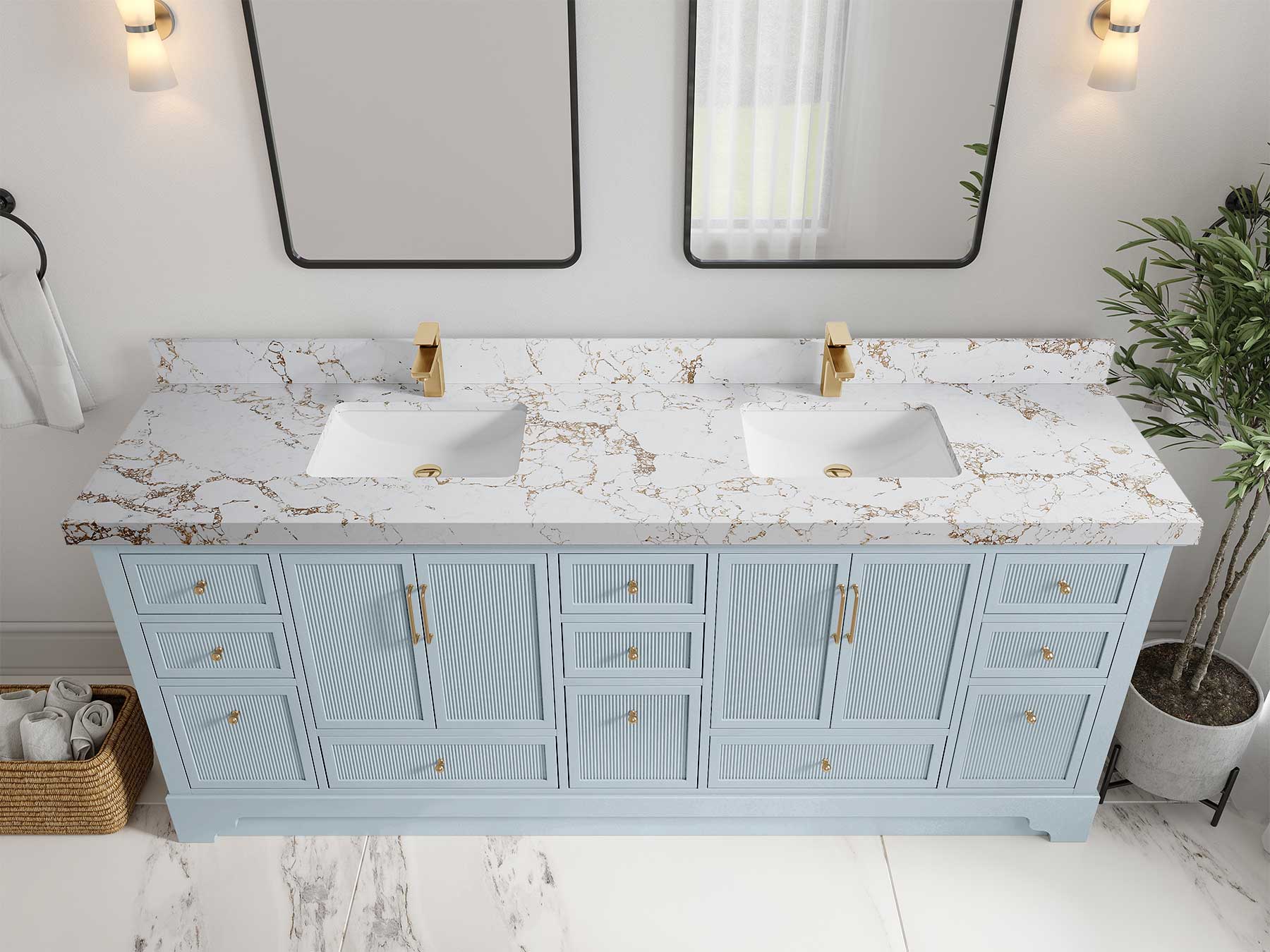 Alys 84 in. W x 22 in. D Double Sink Bathroom Vanity - Willow Bath and Vanity