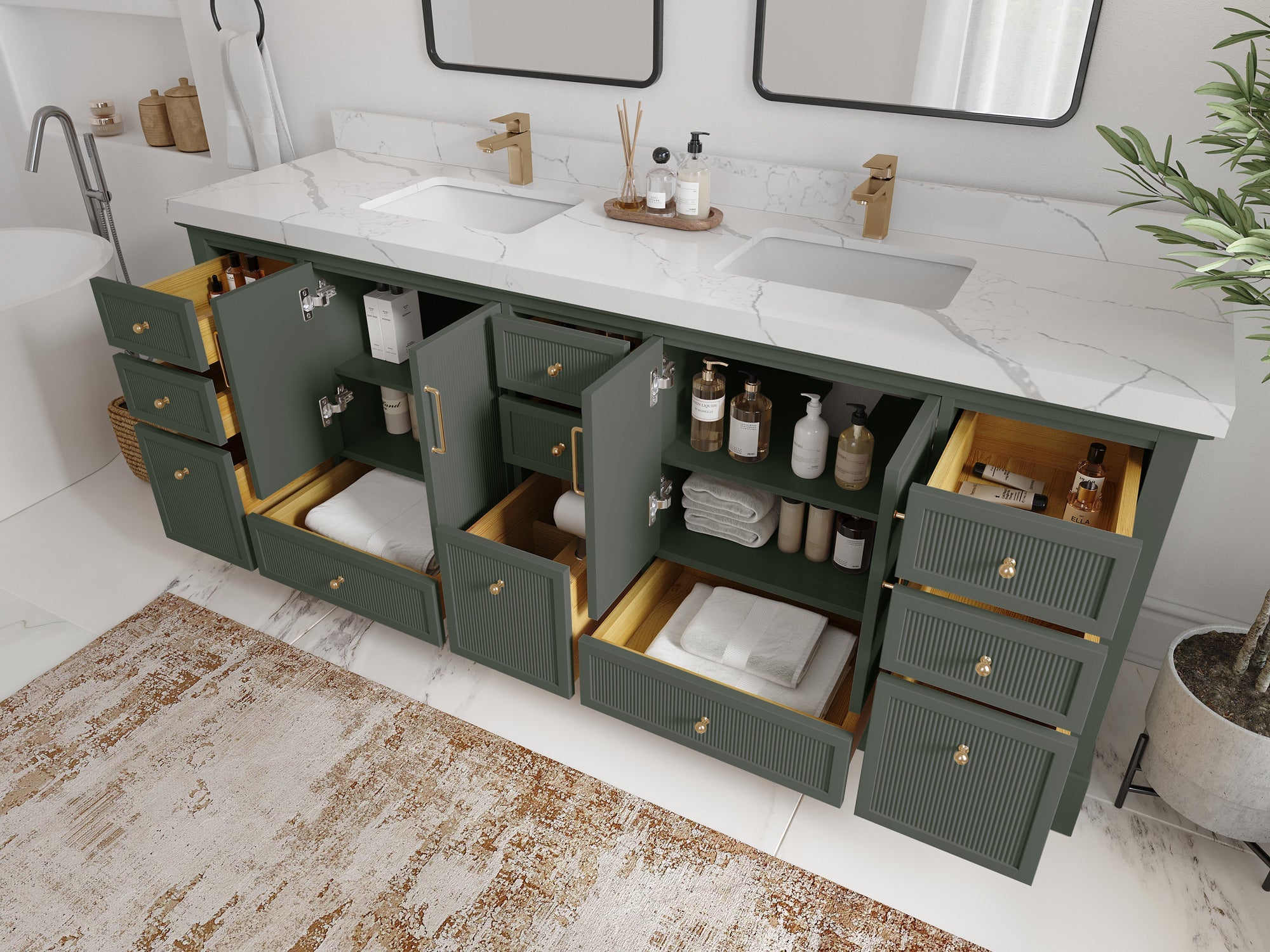 Alys 84 in. W x 22 in. D Double Sink Bathroom Vanity - Willow Bath and Vanity
