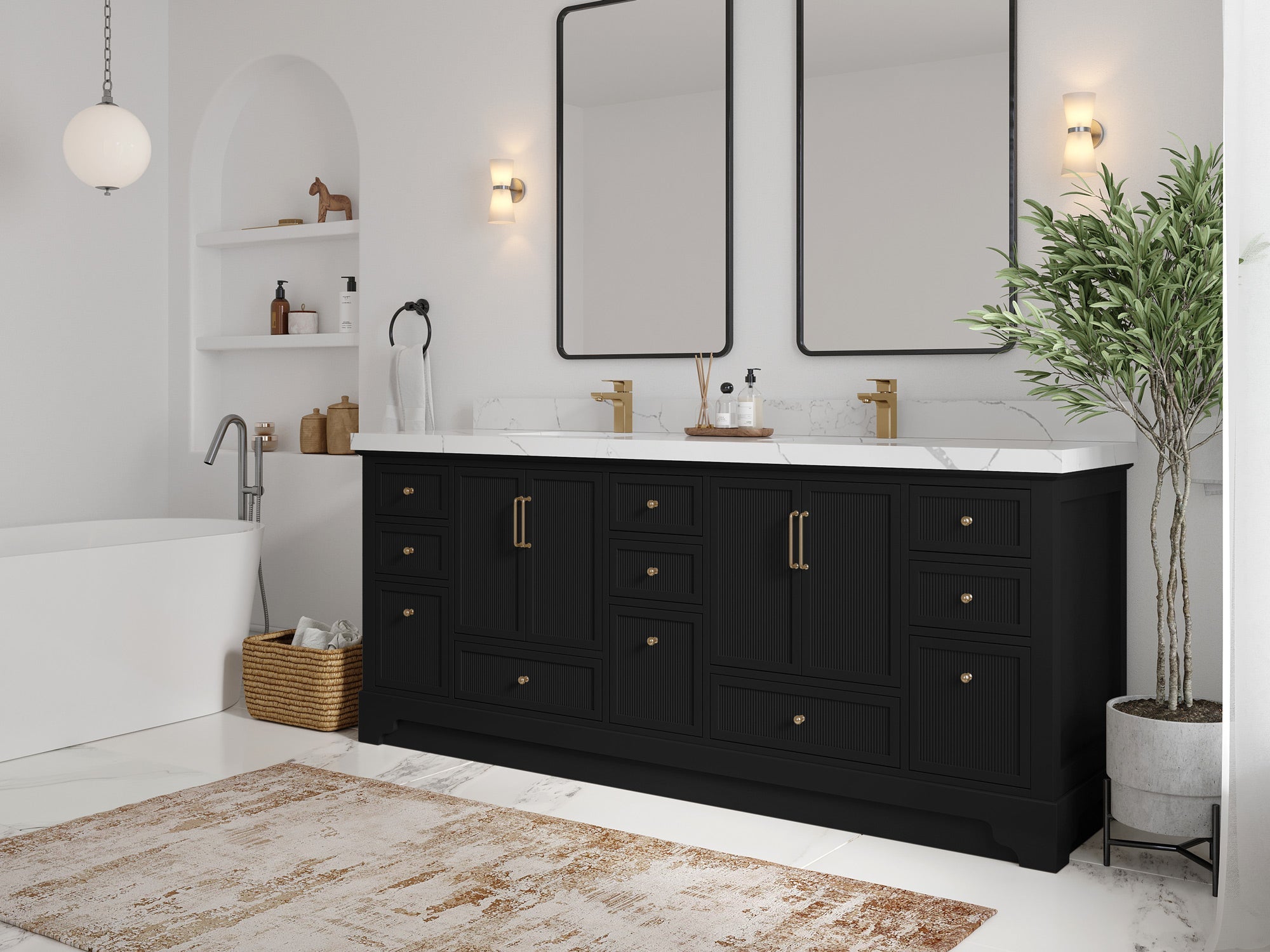 Alys 84 in. W x 22 in. D Double Sink Bathroom Vanity - Willow Bath and Vanity