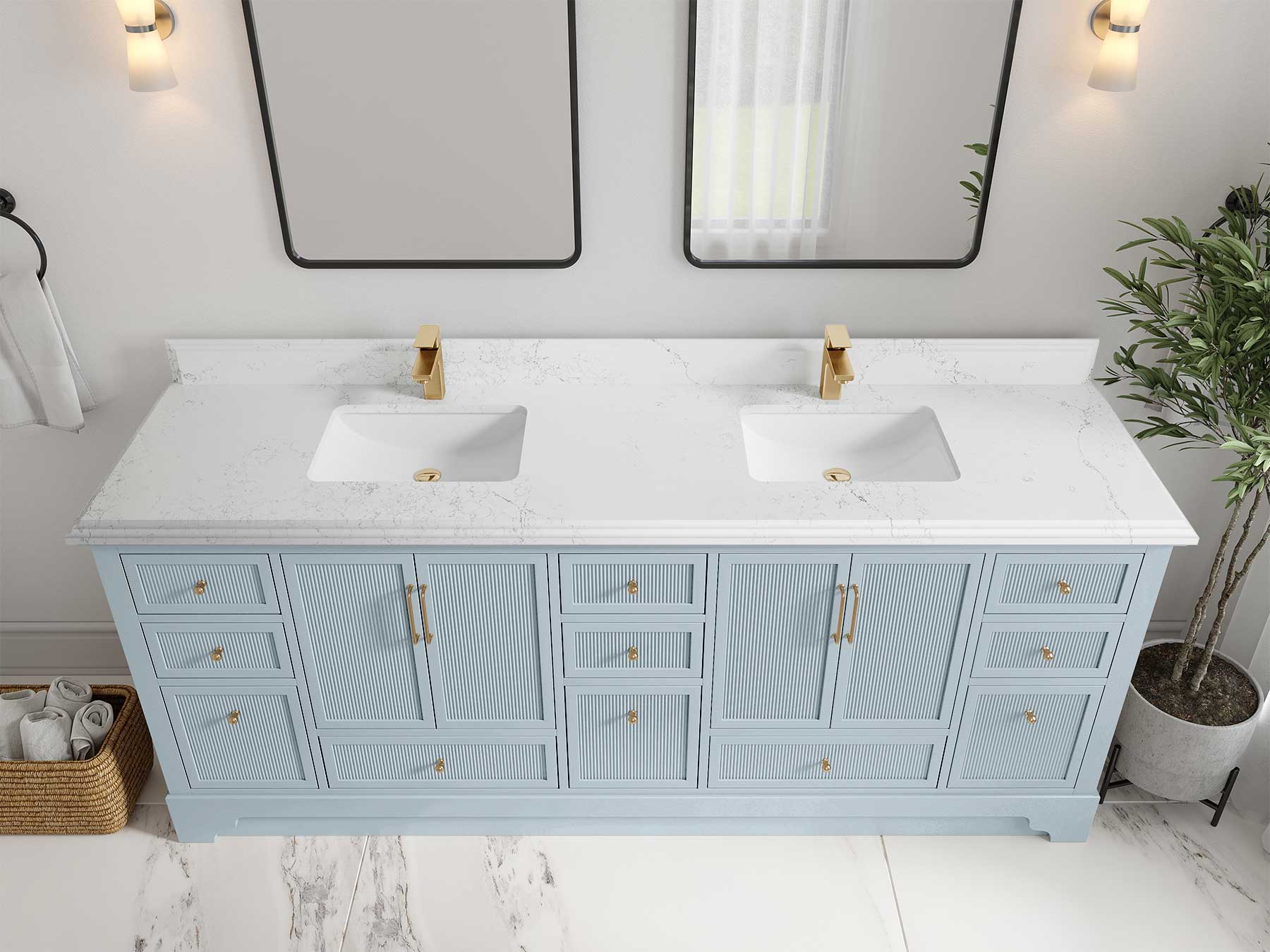 Alys 84 in. W x 22 in. D Double Sink Bathroom Vanity - Willow Bath and Vanity