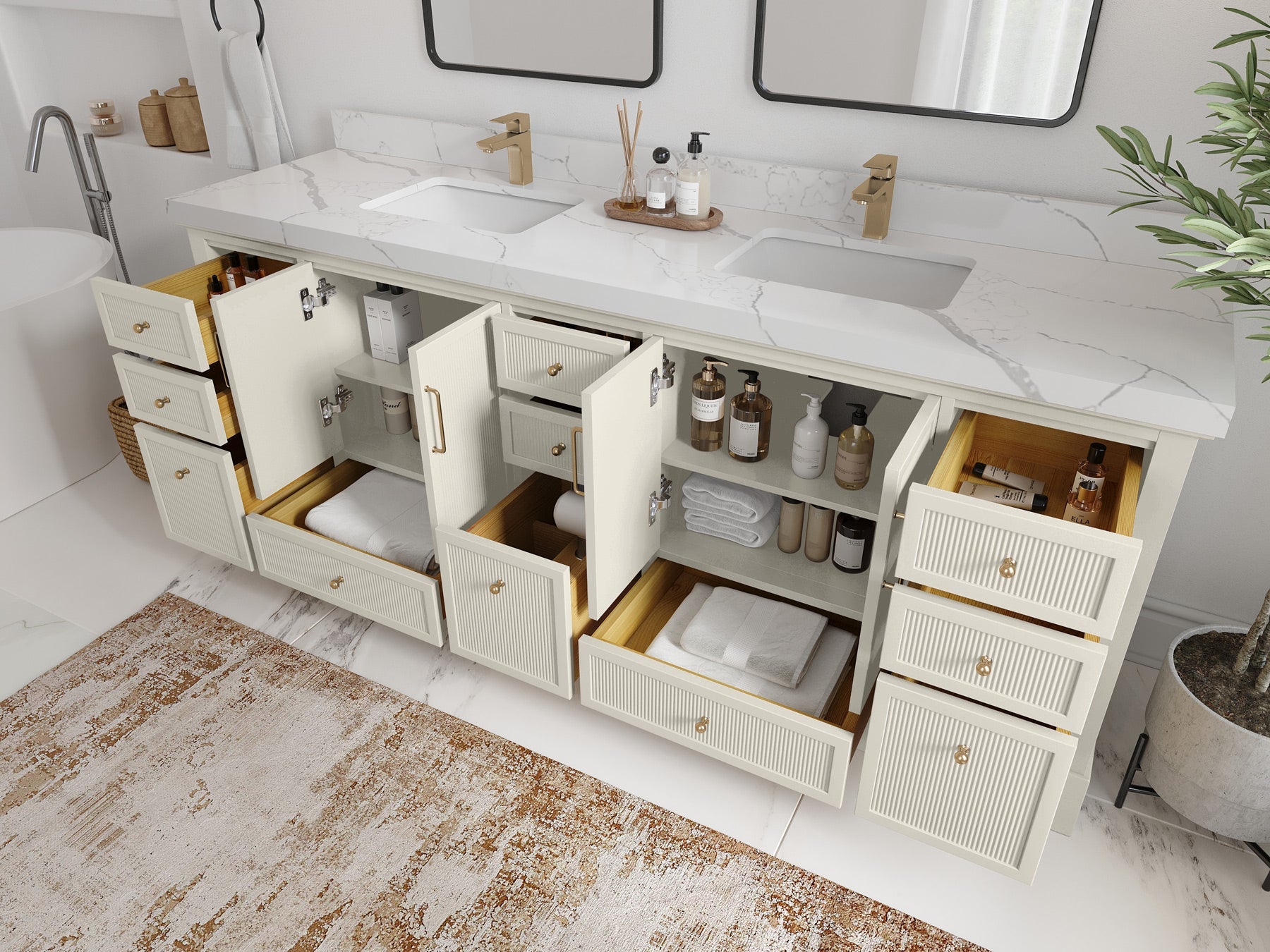 Alys 84 in. W x 22 in. D Double Sink Bathroom Vanity - Willow Bath and Vanity