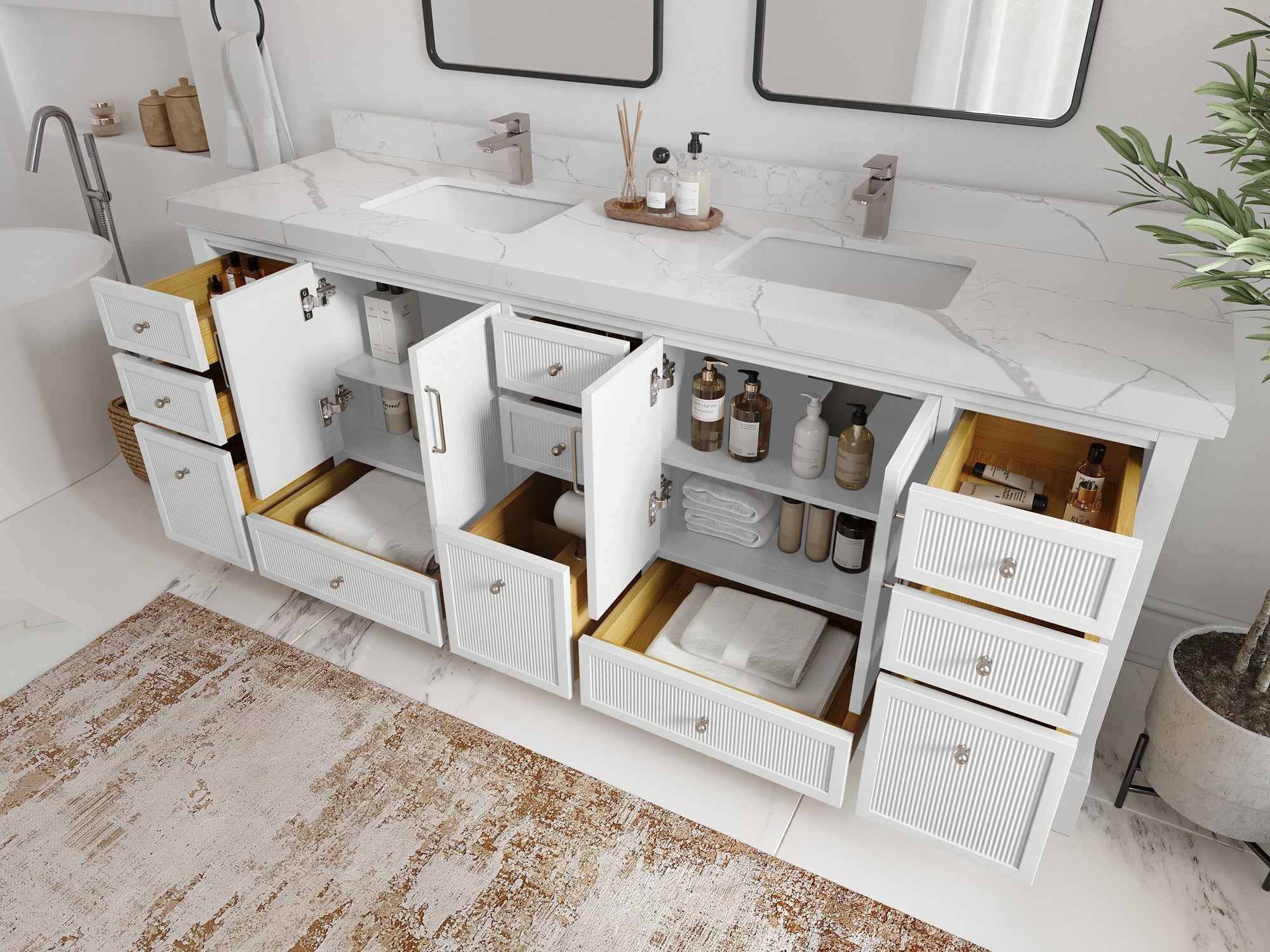 Alys 84 in. W x 22 in. D Double Sink Bathroom Vanity - Willow Bath and Vanity