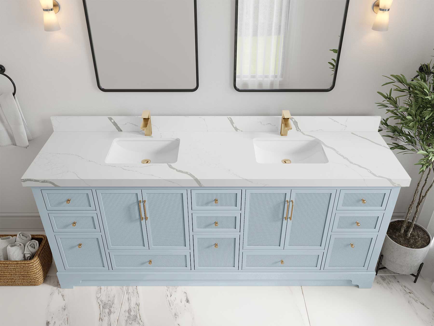 Alys 84 in. W x 22 in. D Double Sink Bathroom Vanity - Willow Bath and Vanity