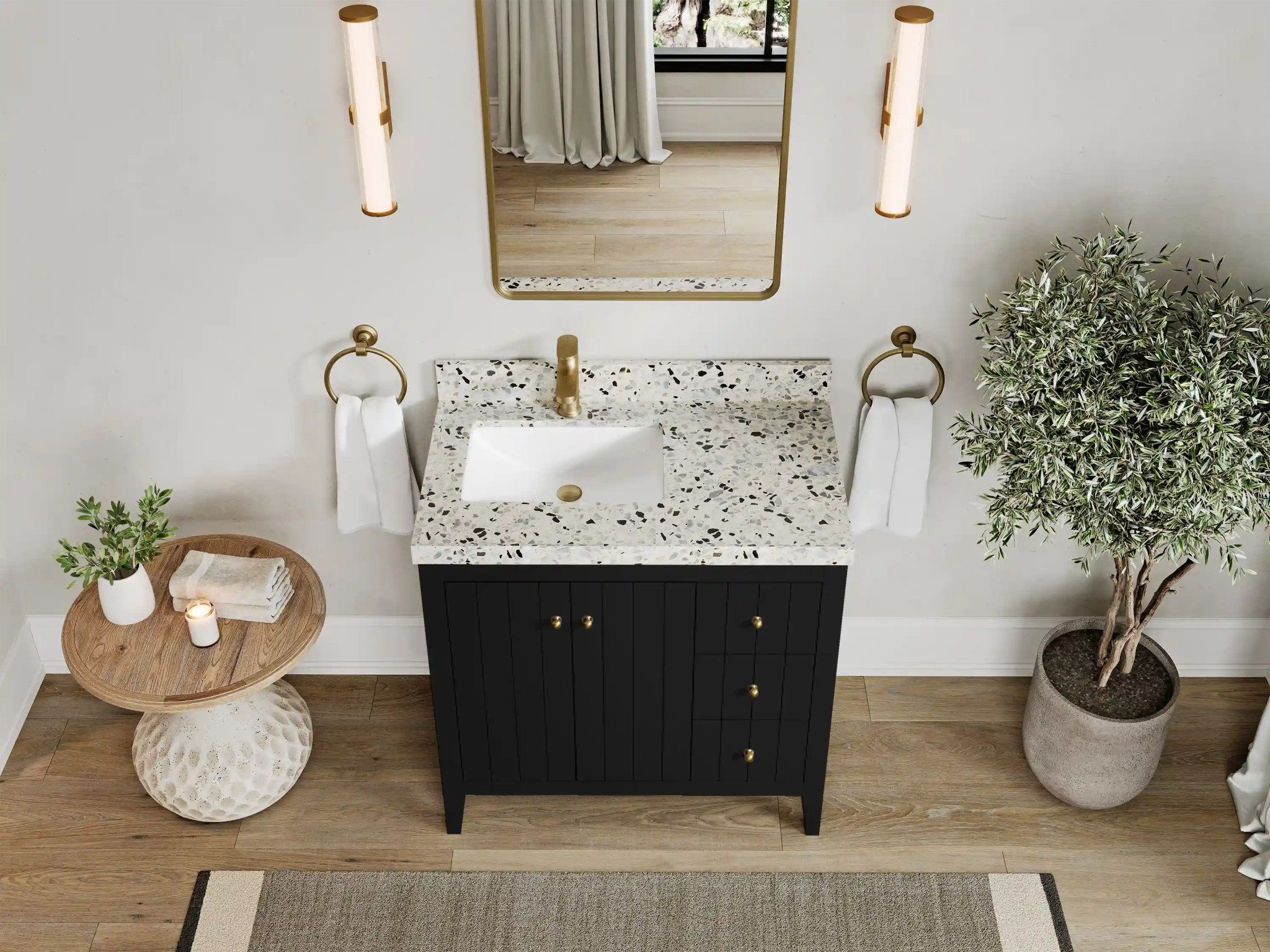 Atlanta 36 in. W x 22 in. D Left Offset Sink Bathroom Vanity - Willow Bath and Vanity