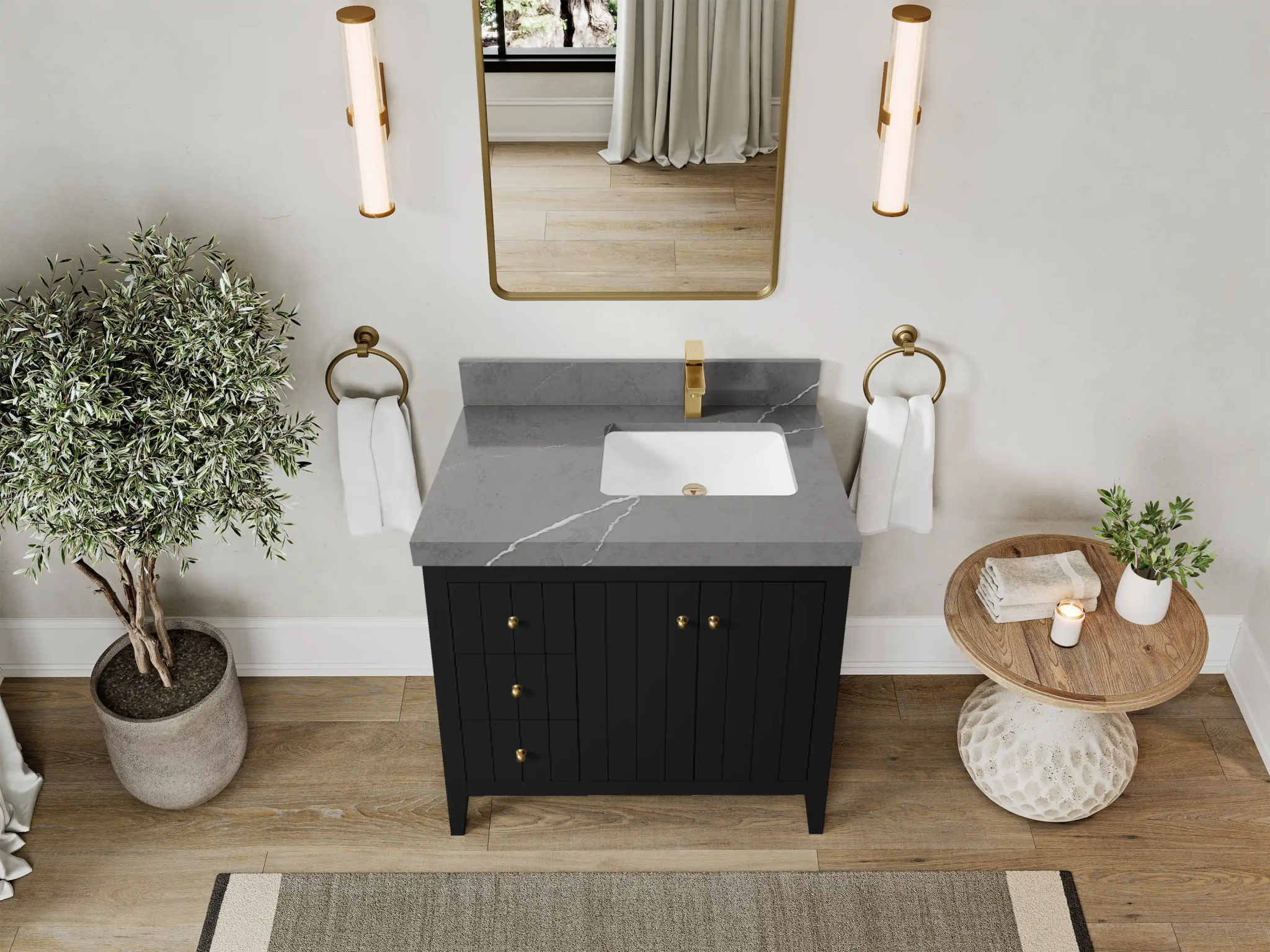 Atlanta 36 in. W x 22 in. D Right Offset Sink Bathroom Vanity - Willow Bath and Vanity