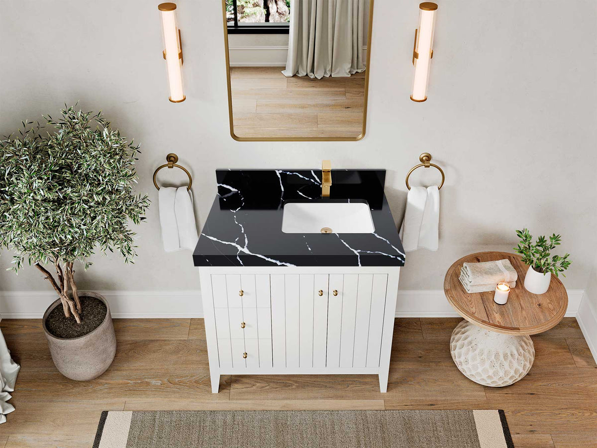 Atlanta 36 in. W x 22 in. D Right Offset Sink Bathroom Vanity - Willow Bath and Vanity
