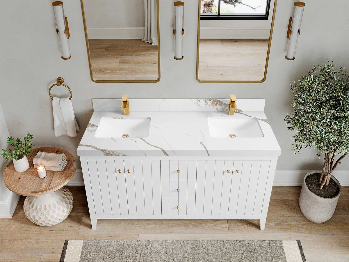 Atlanta 60 in. W x 22 in. D Double Sink Bathroom Vanity - Willow Bath and Vanity