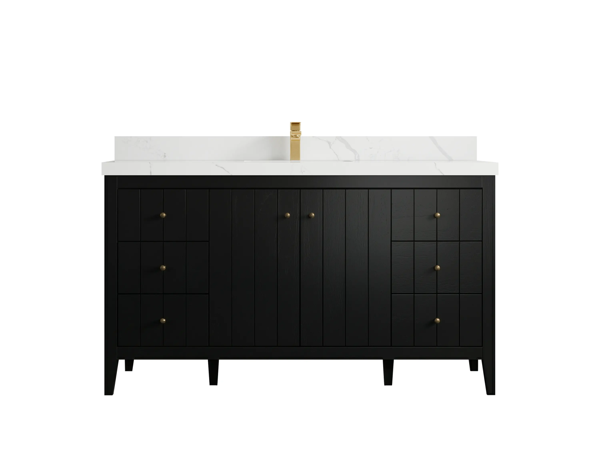 Atlanta 60 in. W x 22 in. D Single Sink Bathroom Vanity BLK - Willow Bath and Vanity