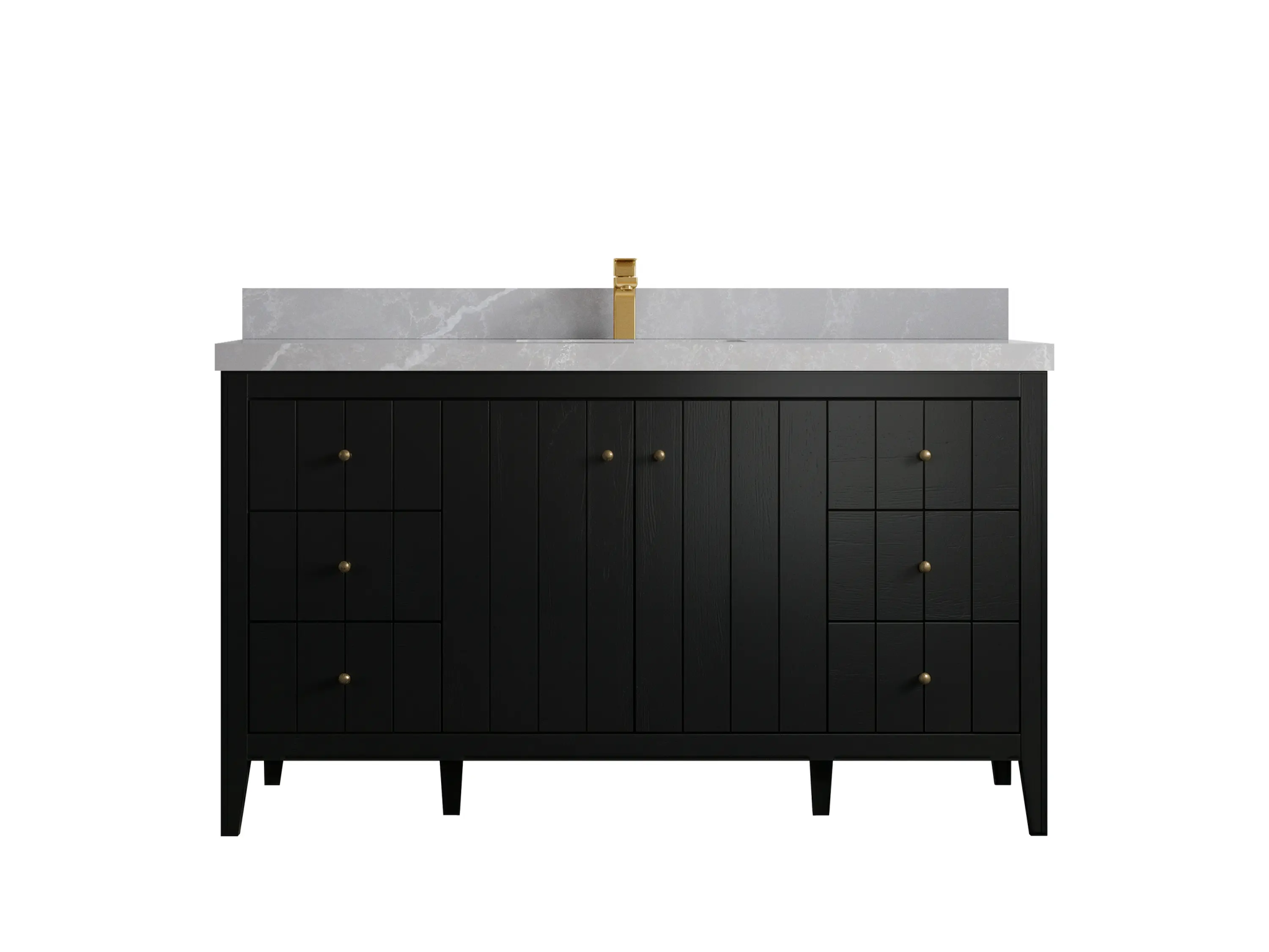 Atlanta 60 in. W x 22 in. D Single Sink Bathroom Vanity BLK - Willow Bath and Vanity