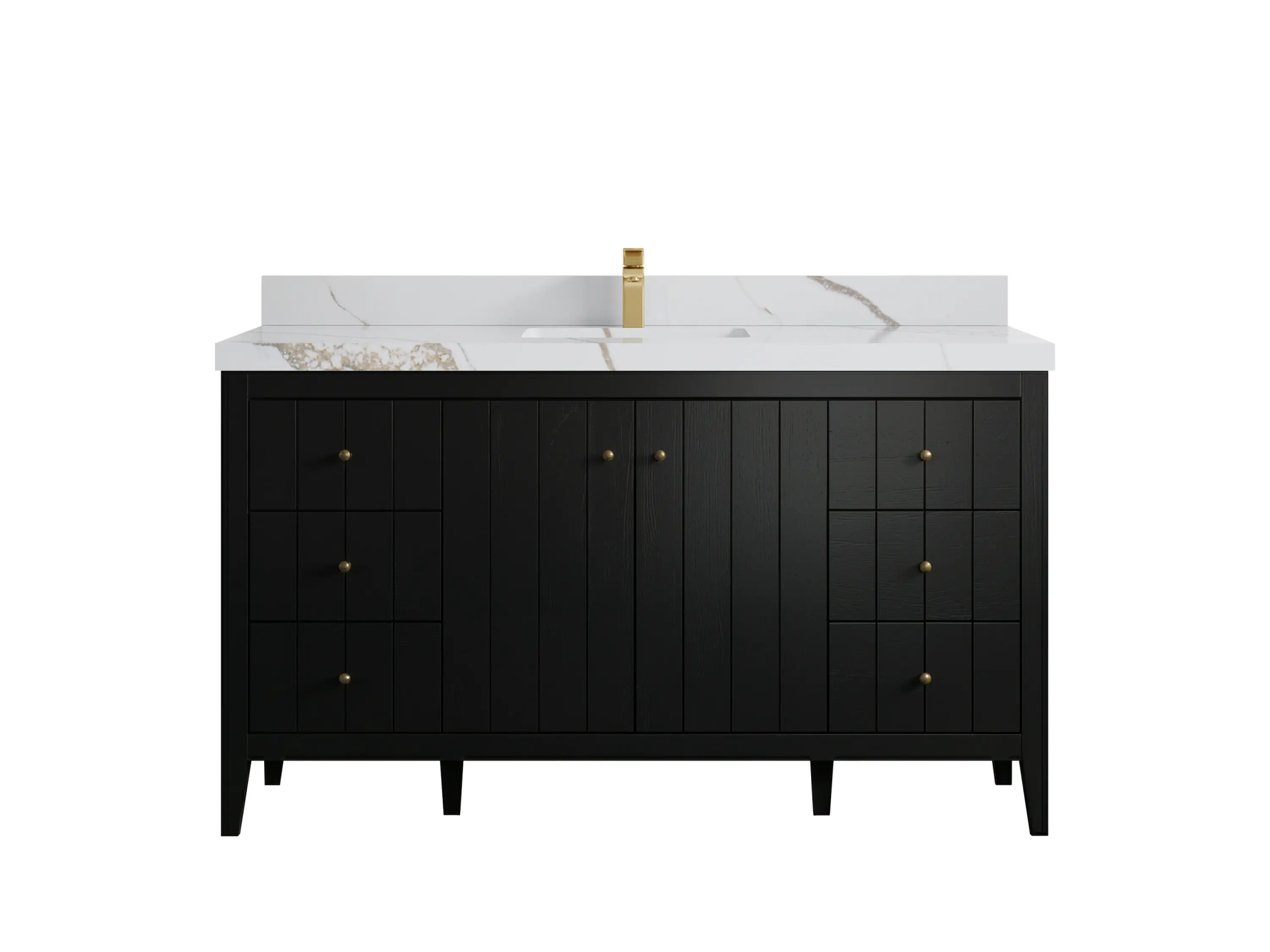 Atlanta 60 in. W x 22 in. D Single Sink Bathroom Vanity BLK - Willow Bath and Vanity