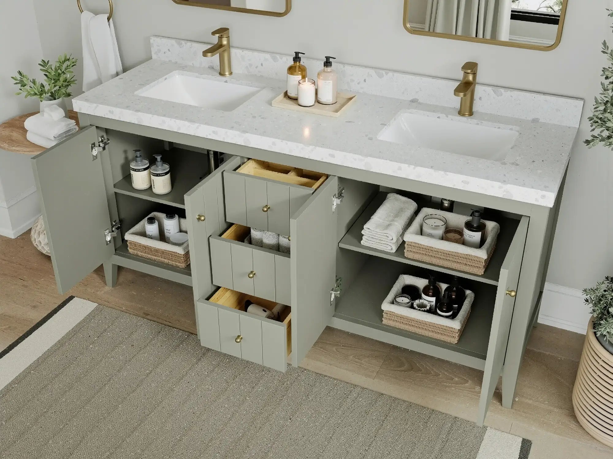 Atlanta 72 in. W x 22 in. D Double Sink Bathroom Vanity - Willow Bath and Vanity