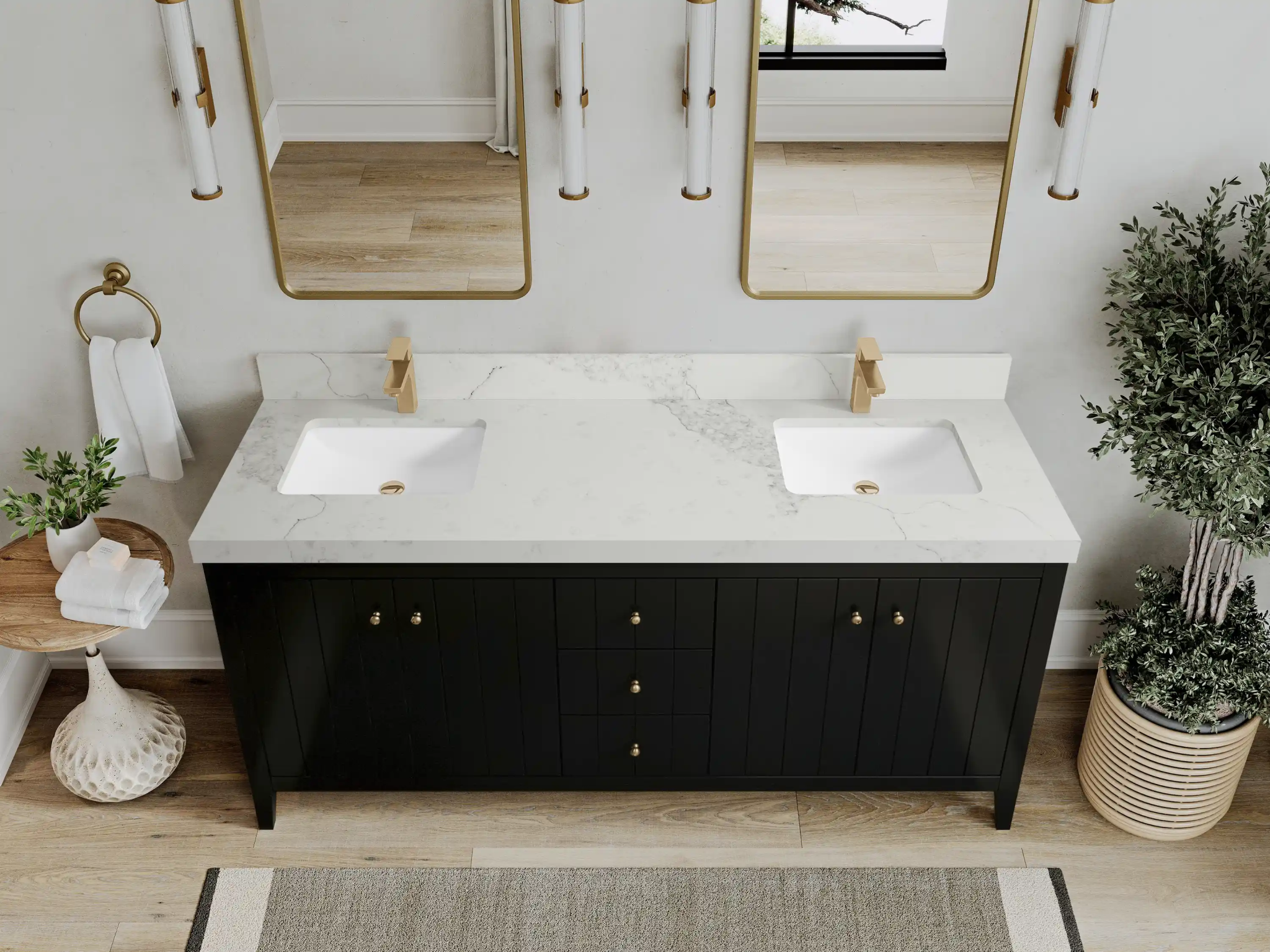 Atlanta 72 in. W x 22 in. D Double Sink Bathroom Vanity - Willow Bath and Vanity