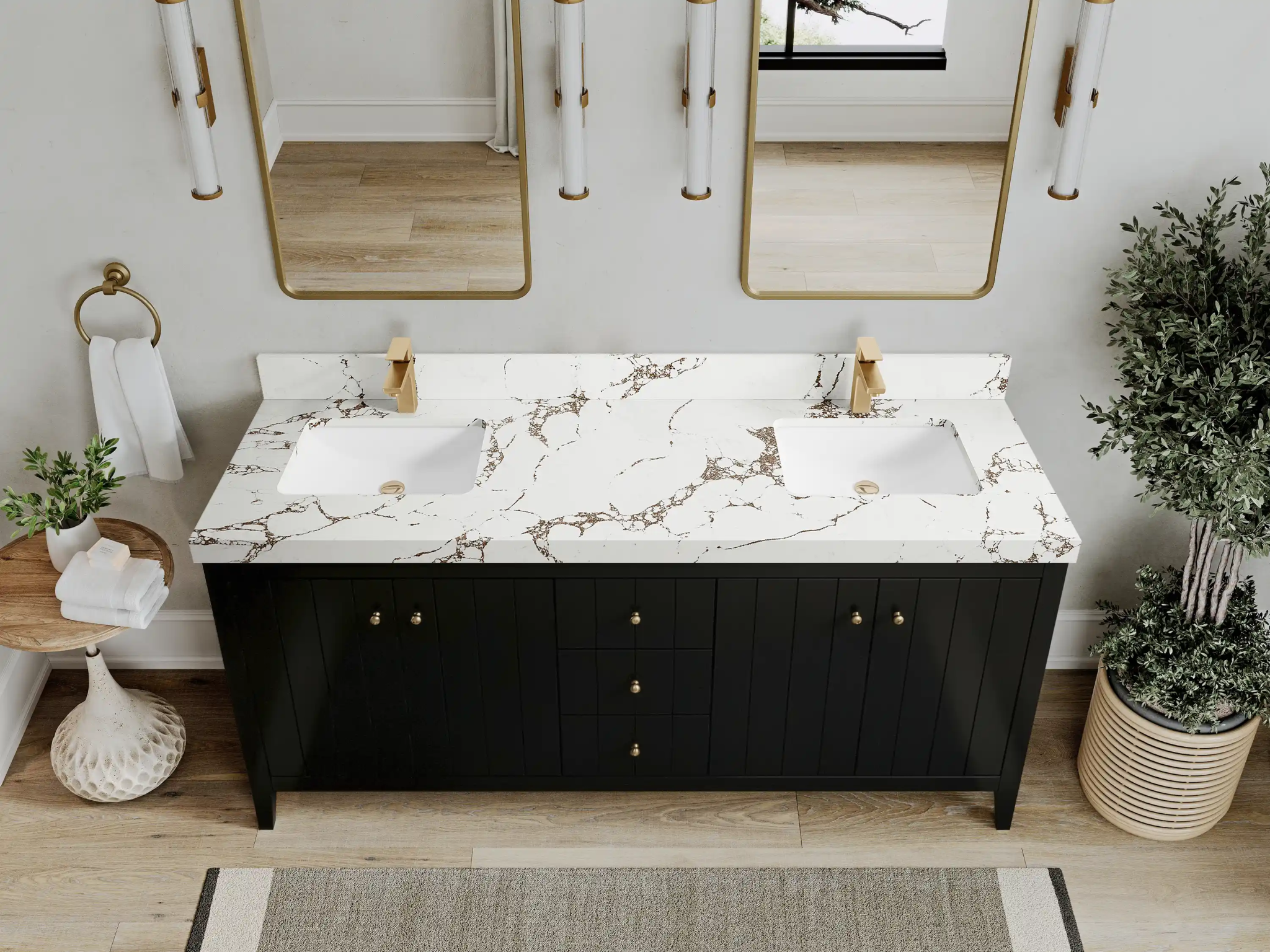 Atlanta 72 in. W x 22 in. D Double Sink Bathroom Vanity - Willow Bath and Vanity