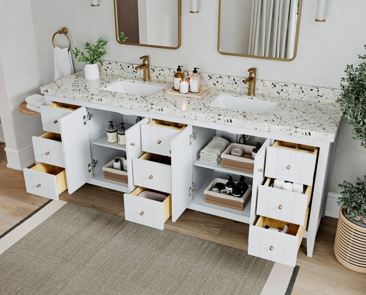Atlanta 84 in. W x 22 in. D Double Sink Bathroom Vanity - Willow Bath and Vanity