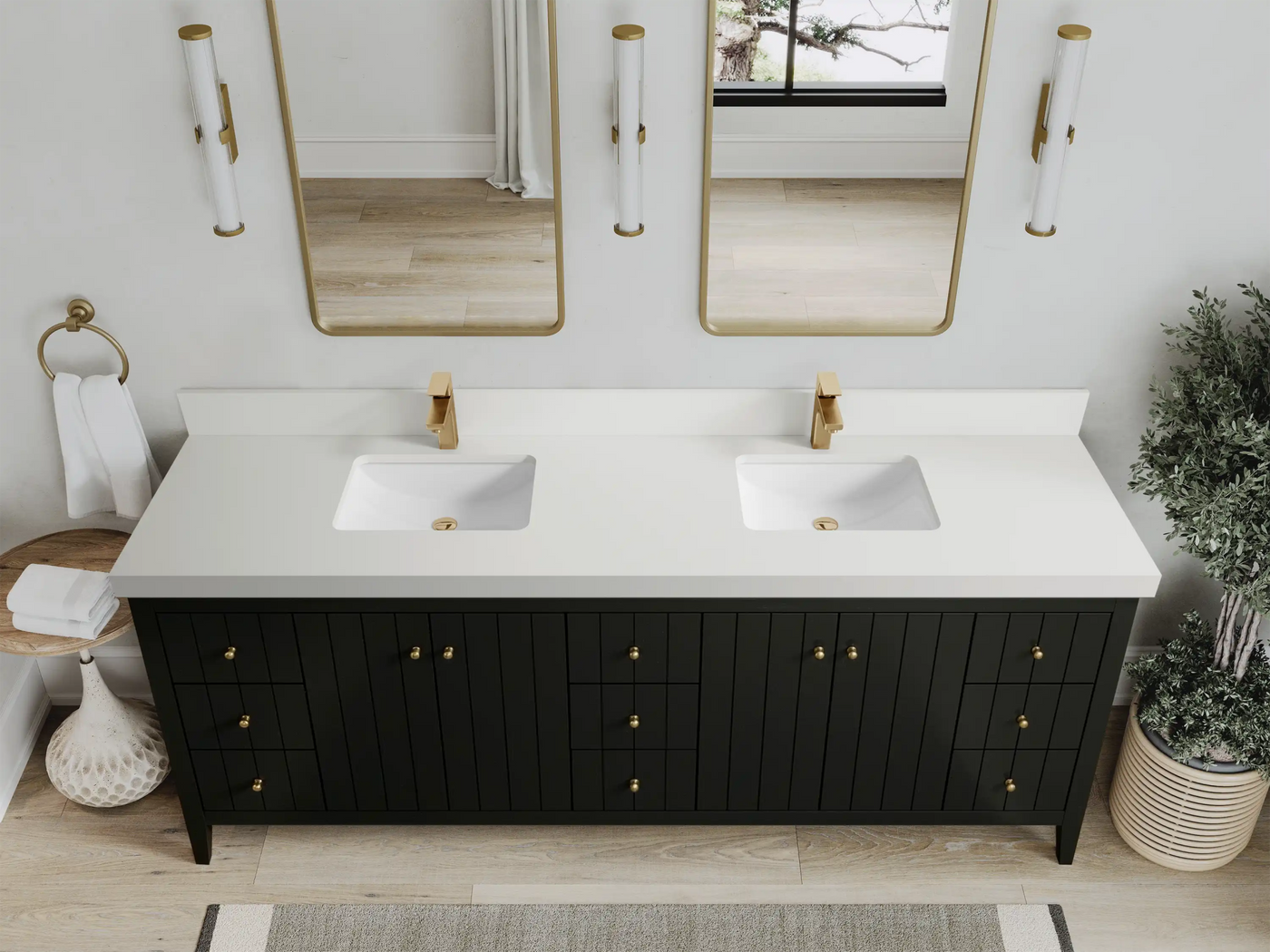 Atlanta 84 in. W x 22 in. D Double Sink Bathroom Vanity
