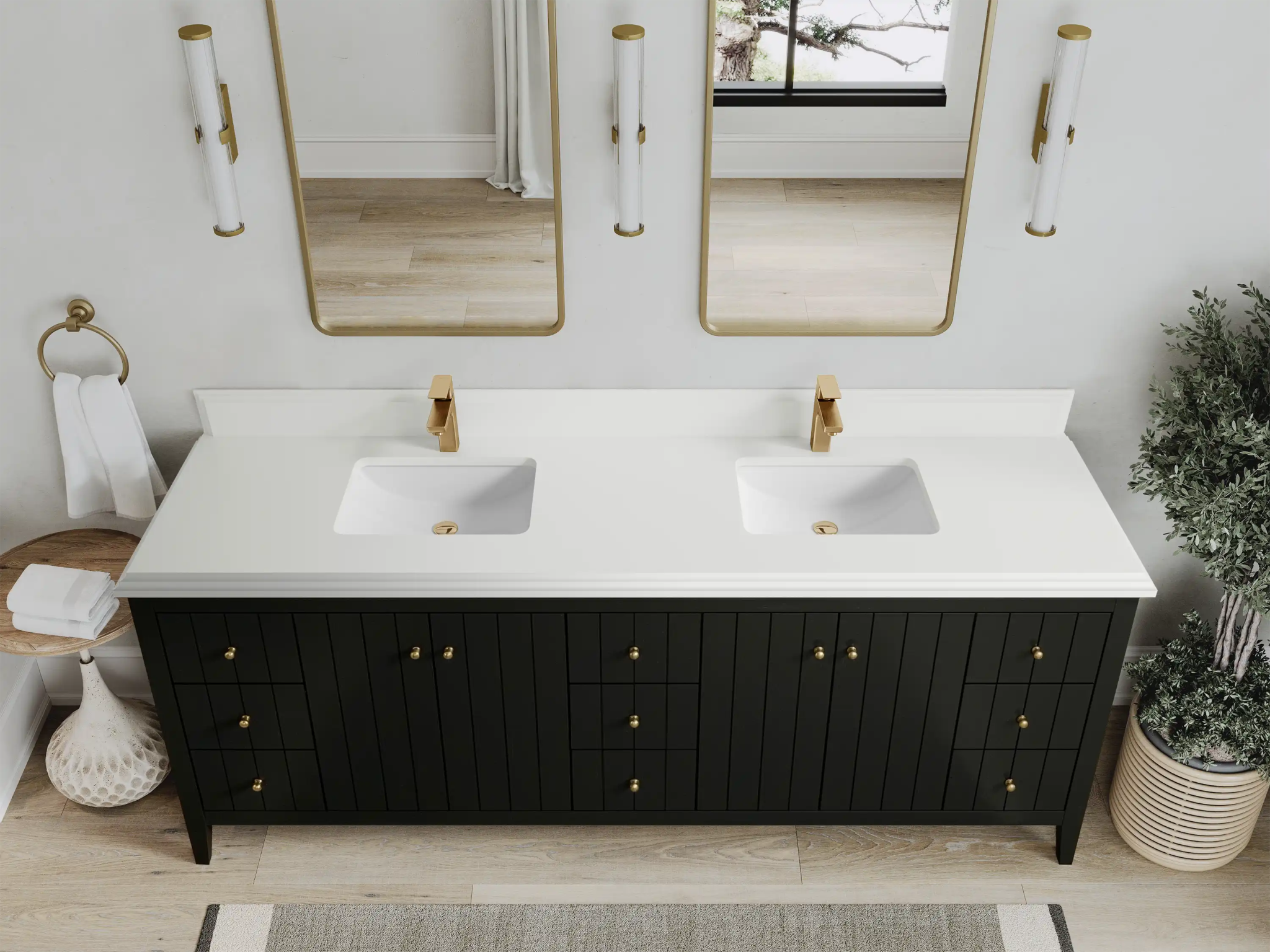 Atlanta 84 in. W x 22 in. D Double Sink Bathroom Vanity - Willow Bath and Vanity