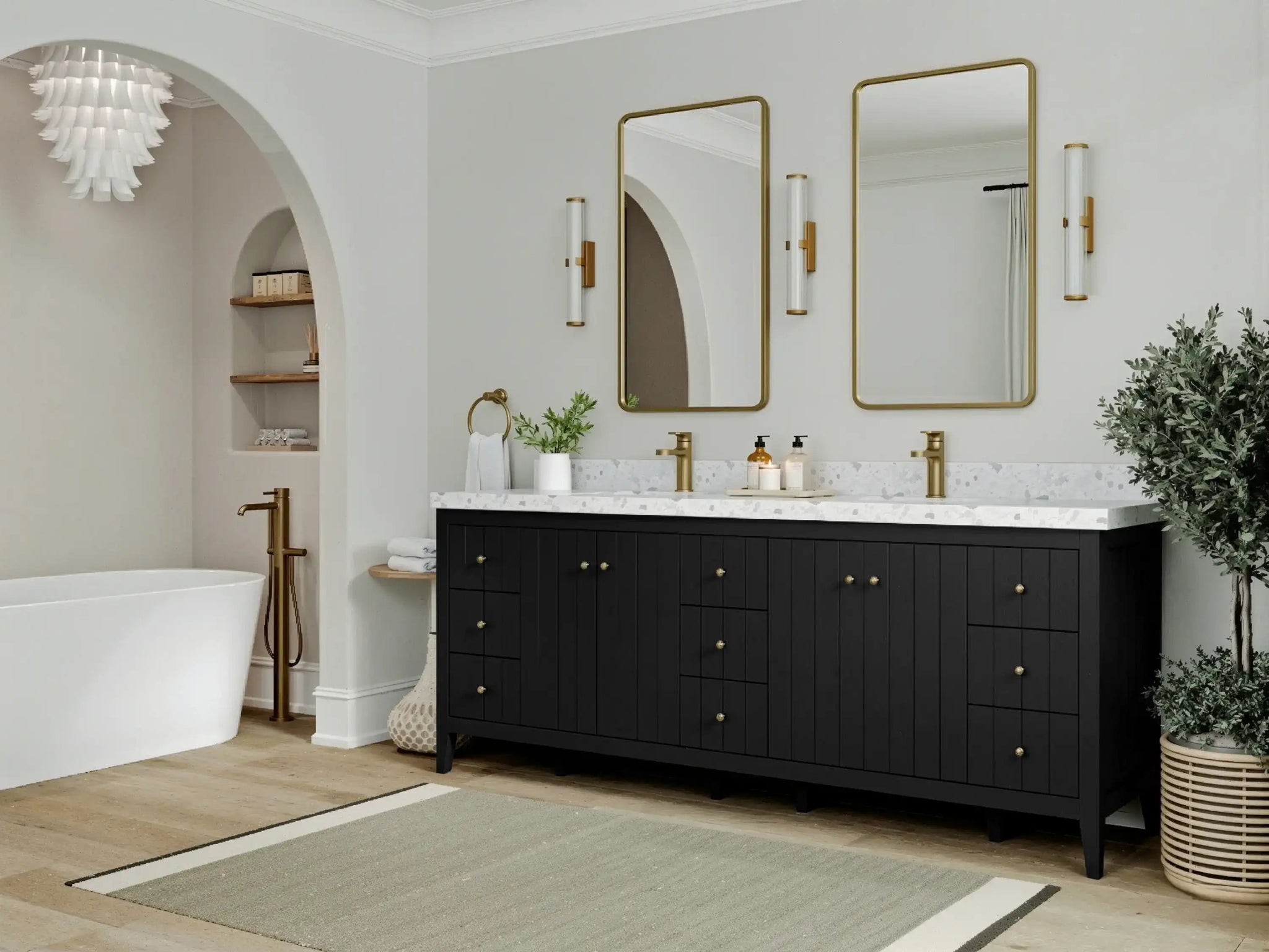 Atlanta 84 in. W x 22 in. D Double Sink Bathroom Vanity - Willow Bath and Vanity