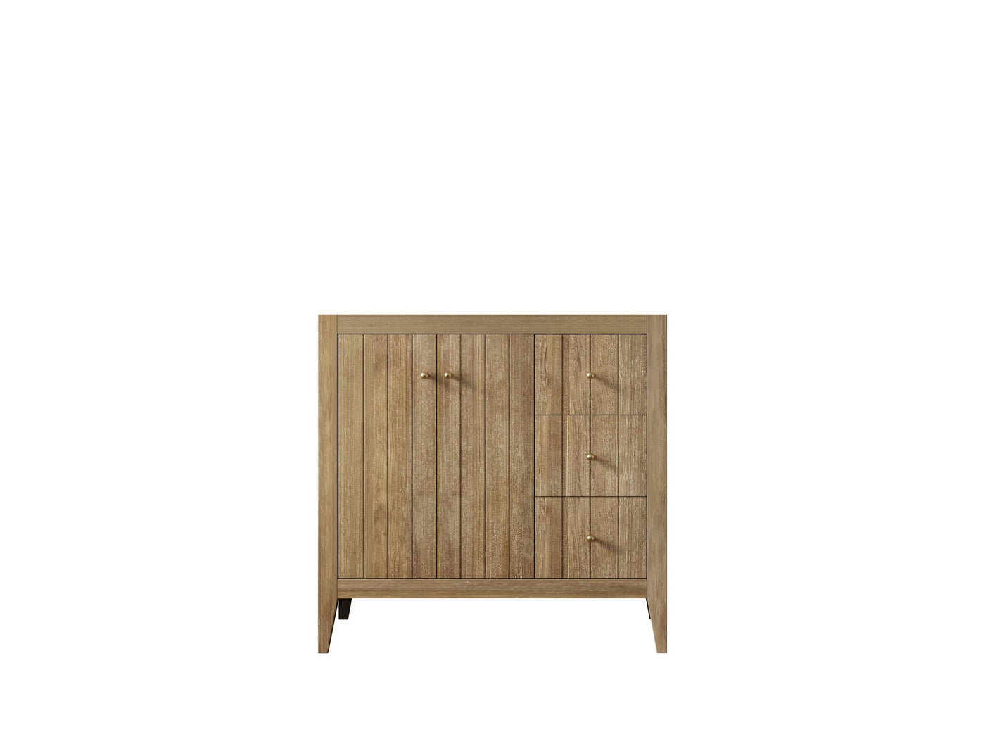 Atlanta Teak Wood 36 in. W x 22 in. D Left Offset Sink Bathroom Vanity