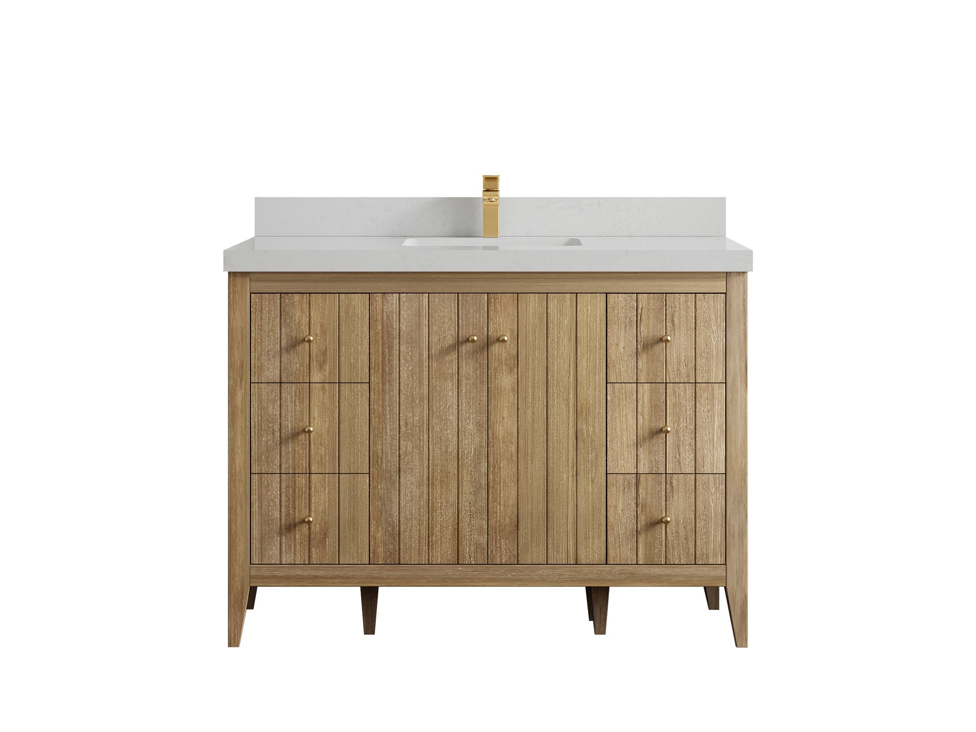 Atlanta Teak Wood 48 in. W x 22 in. D Single Sink Bathroom Vanity - Willow Bath and Vanity
