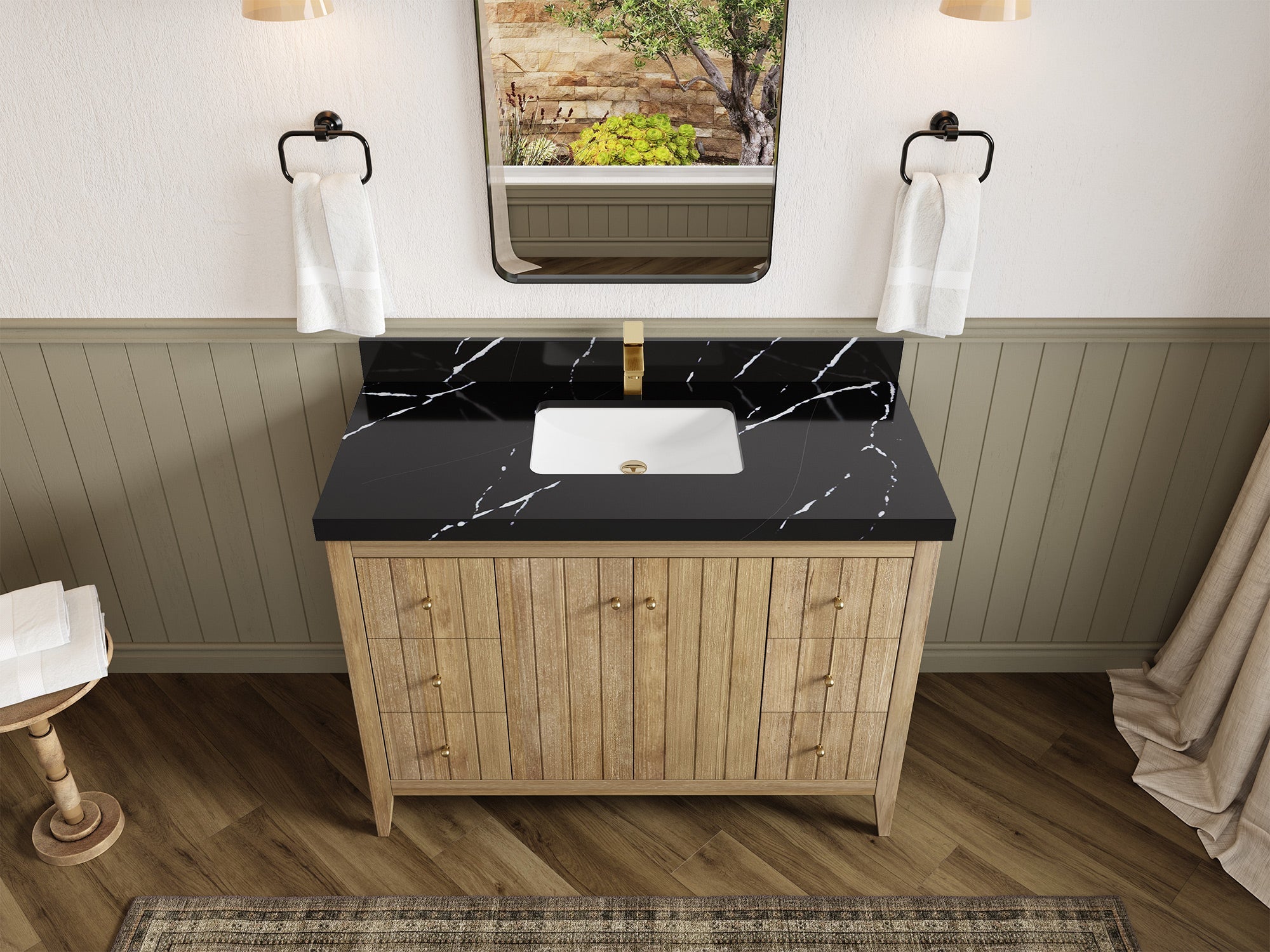 Atlanta Teak Wood 48 in. W x 22 in. D Single Sink Bathroom Vanity - Willow Bath and Vanity